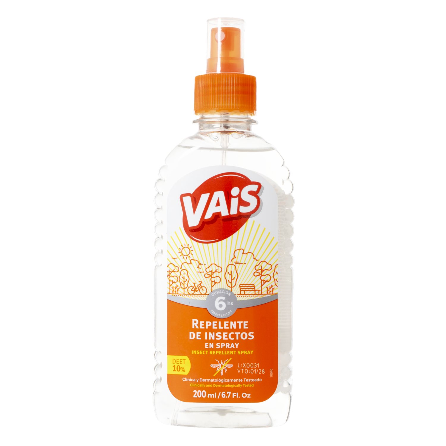 Repelente En Spray Duracion 6Hs VAIS 200 Ml