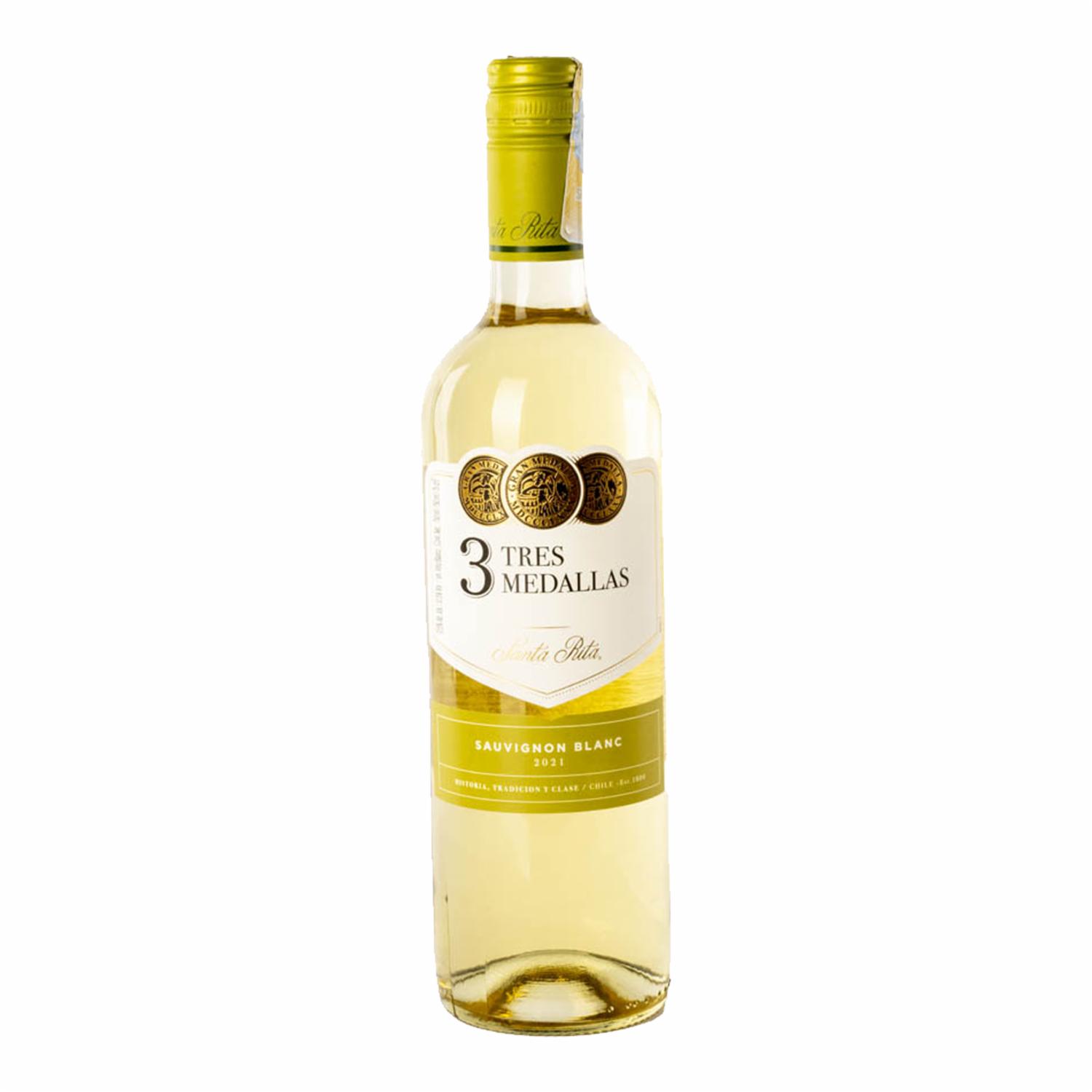 Vino Blanco Sauvignon Blanc TRES MEDALLAS 750 Ml