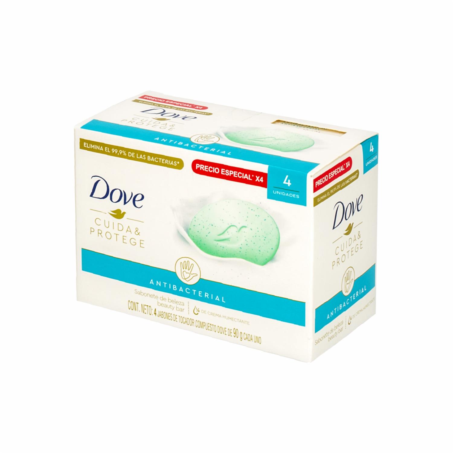 Jabón En Barra Antibacterial Protege DOVE 4 X 90 G