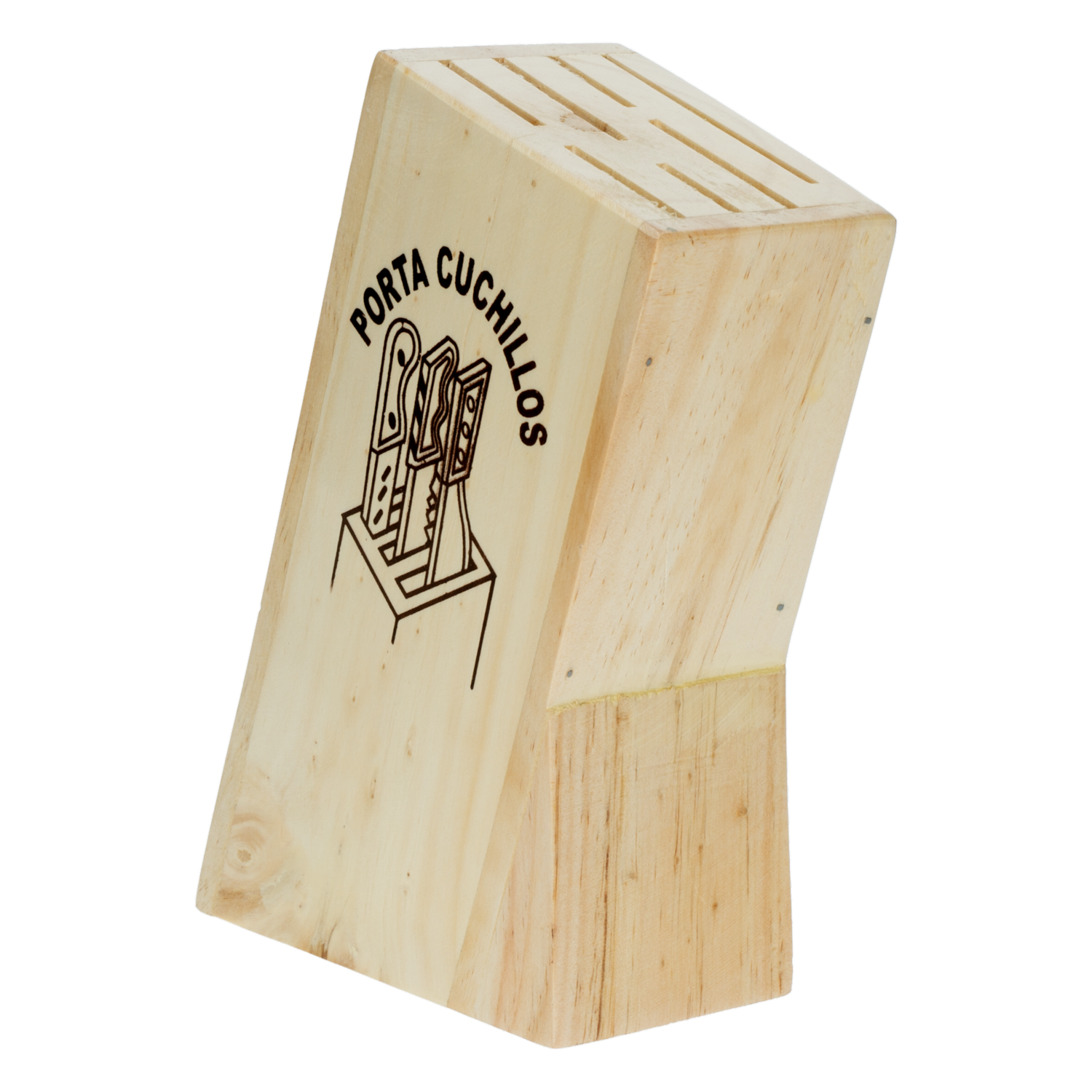 Bloque Porta cuchillos Pino Natu SOLORZANO POLIVIO X7 Uds