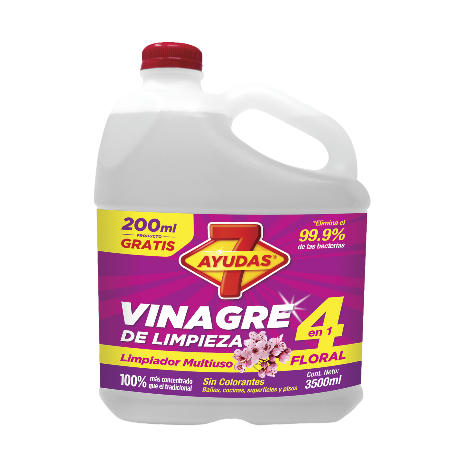 Vinagre De Limpieza 4 En 1 Aroma Floral 7 AYUDAS 3500 Ml