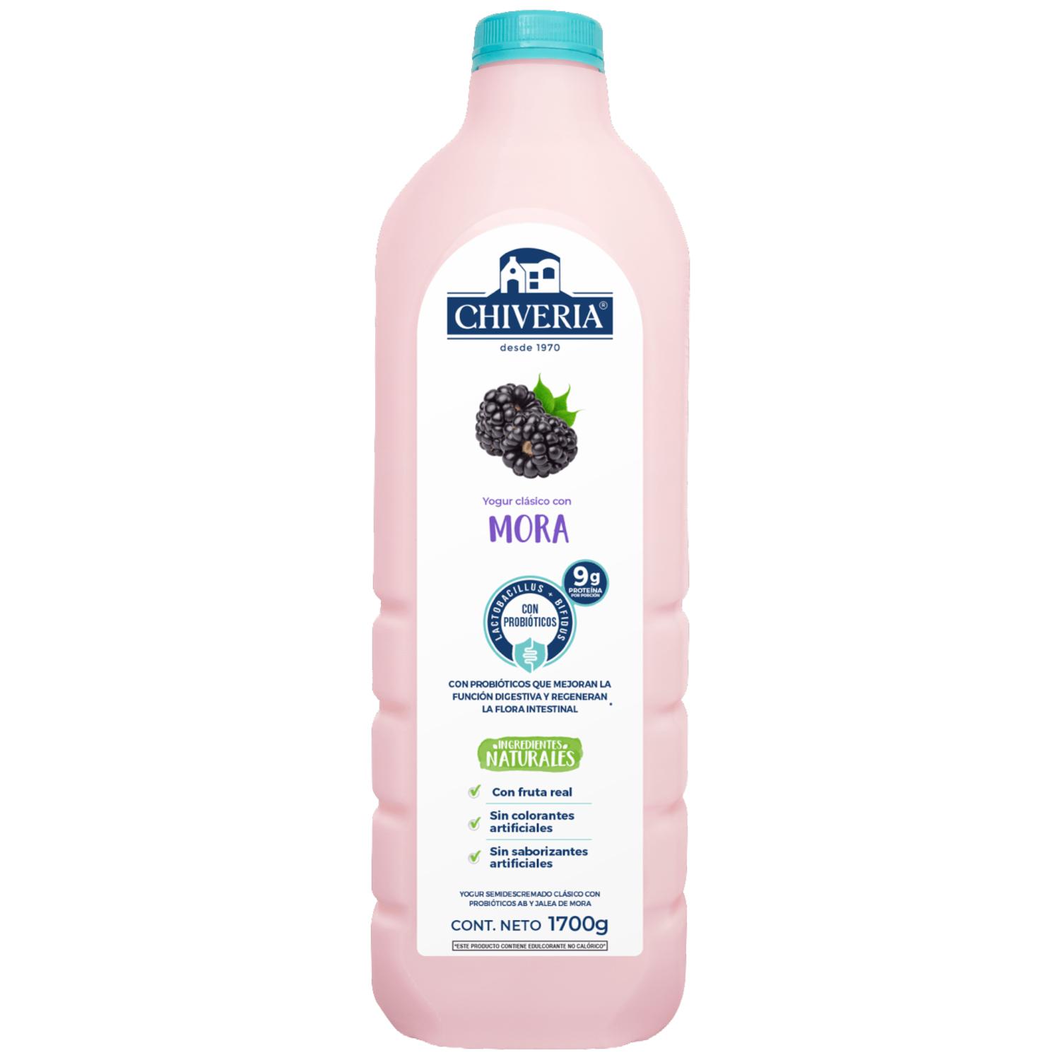 Yogurt Semidescremado Con Pulpa De Mora CHIVERIA 1700 G