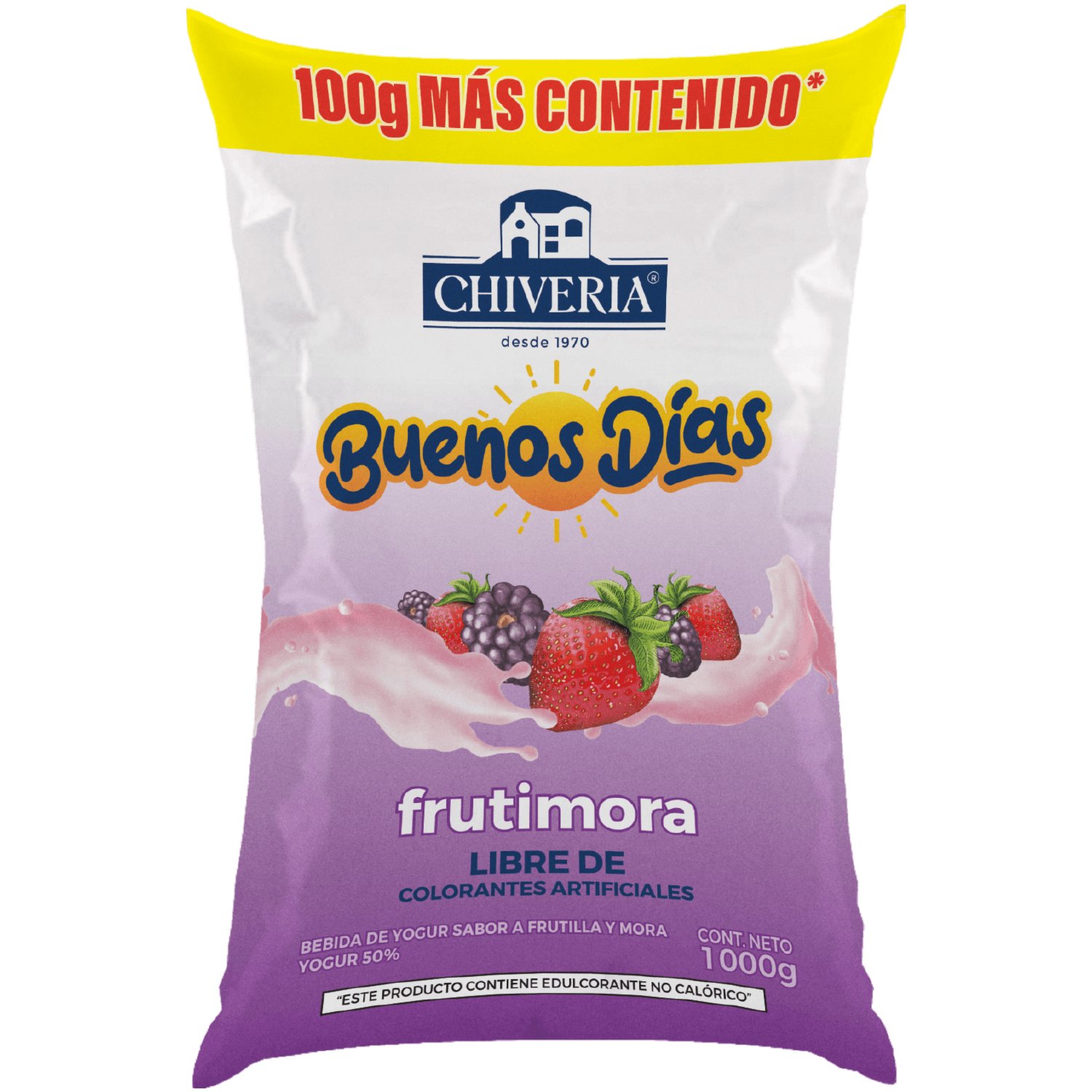 Yogurt Bebible Sabor A Frutilla Y Mora CHIVERIA 1000 G