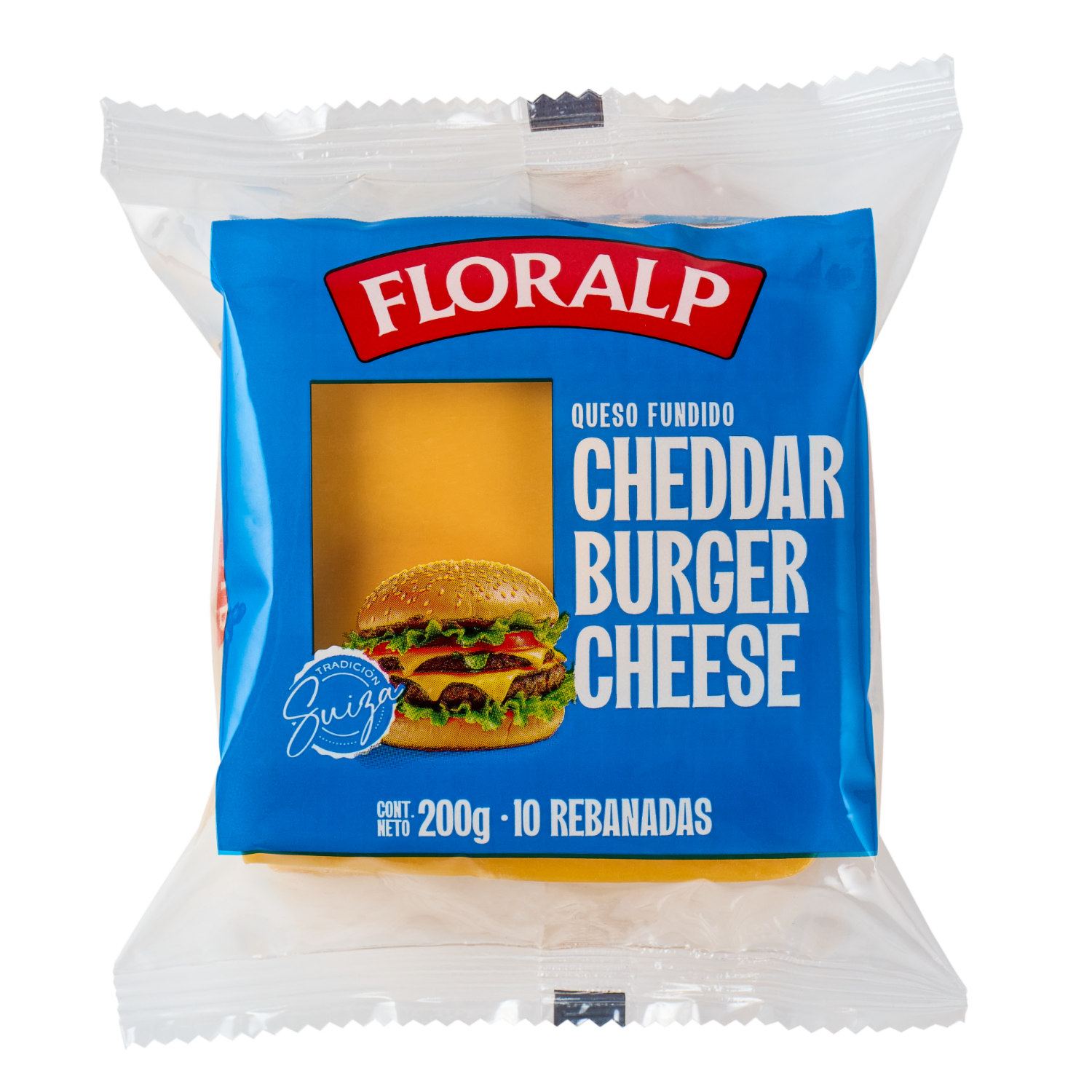 Queso Cheddar Burger Rebanado FLORALP 200 G