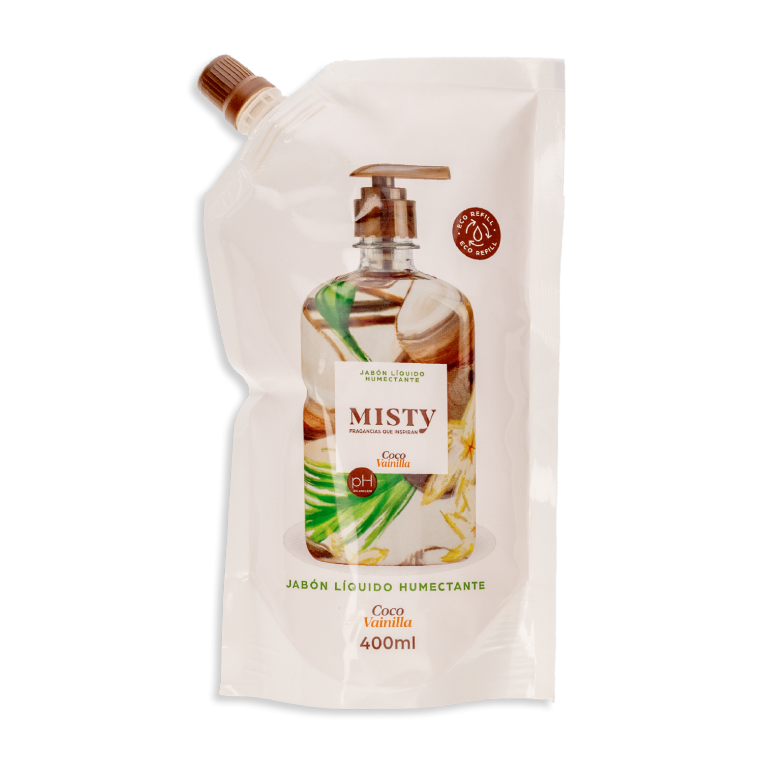 Jabón Líquido Humectante De Coco Y Vainilla MISTY 400 Ml