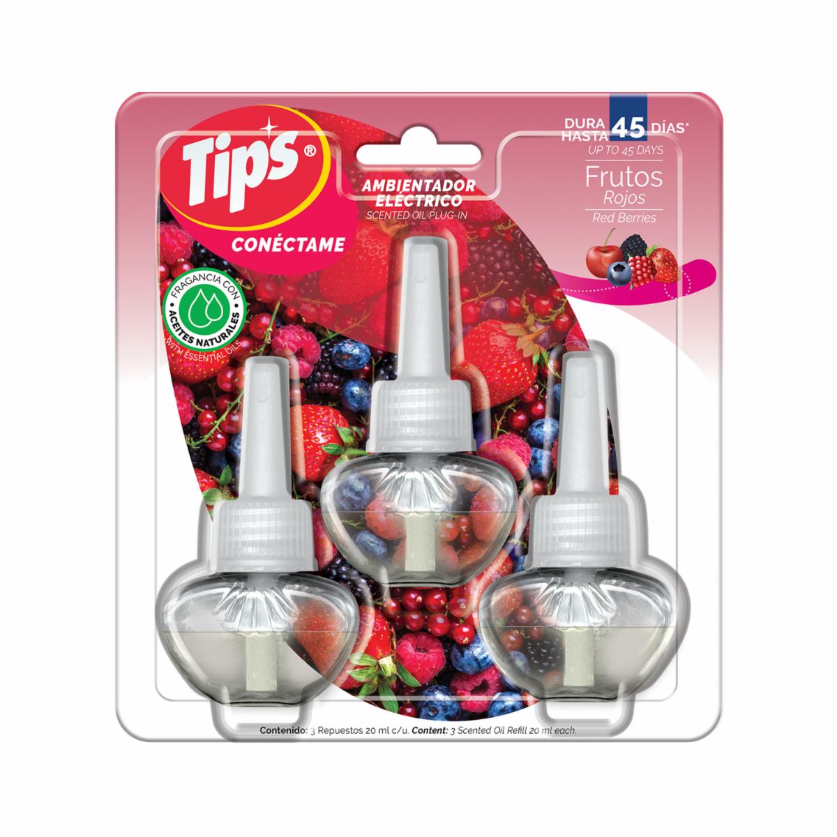 Ambiental Eléctrico Con Aroma A Frutos Rojos TIPS 3 X 20 Ml