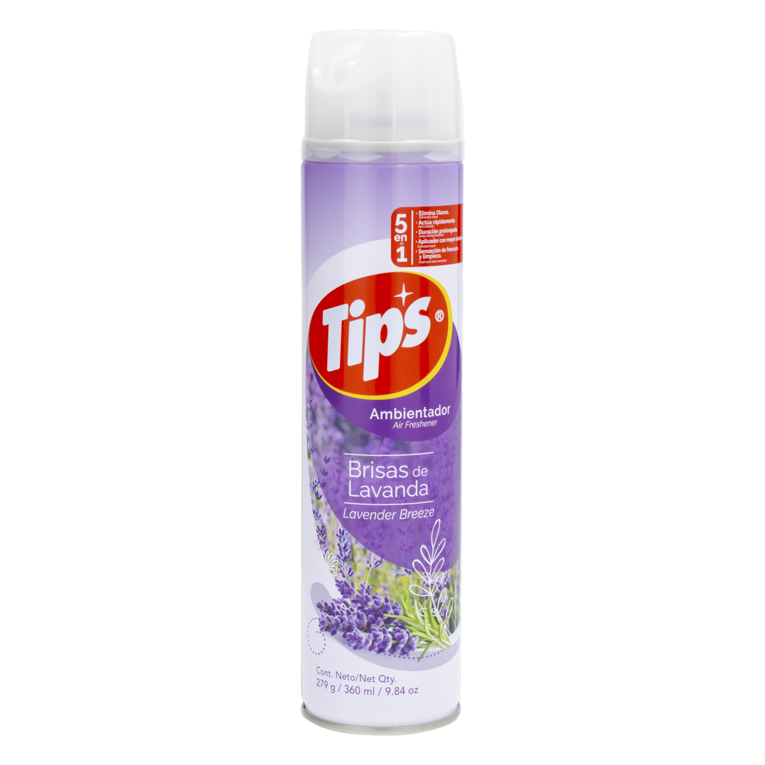 Ambientador En Spray Fragancia Brisas De Lavanda TIPS 360 Ml
