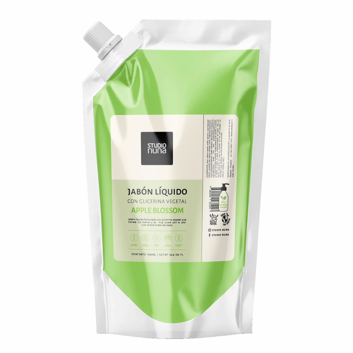 Jabón Líquido Con Glicerina Vegetal Manzana Verde STUDIO NUNA 1000 Ml