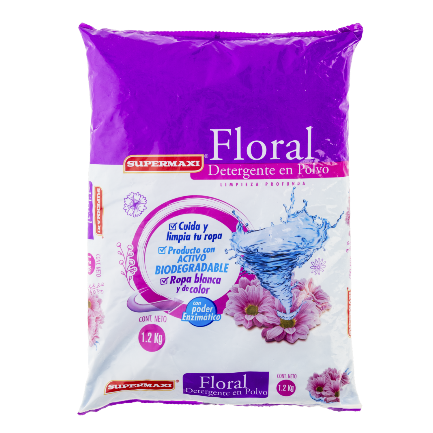Detergente En Polvo Fragancia Floral SUPERMAXI 1 200 G