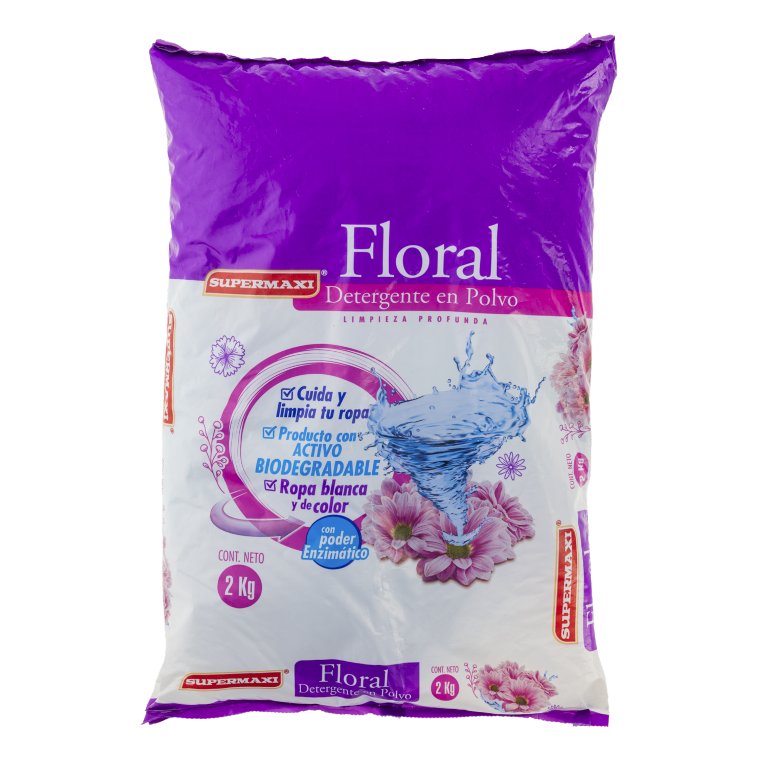 Detergente En Polvo Fragancia Floral SUPERMAXI 2 000 G