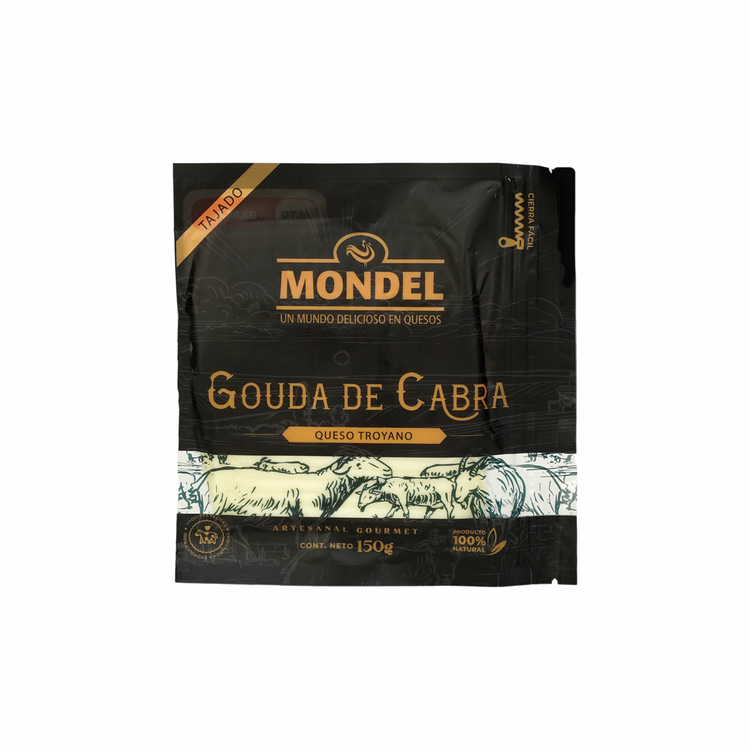 Queso Gouda De Cabra Rebanado MONDEL 150 G