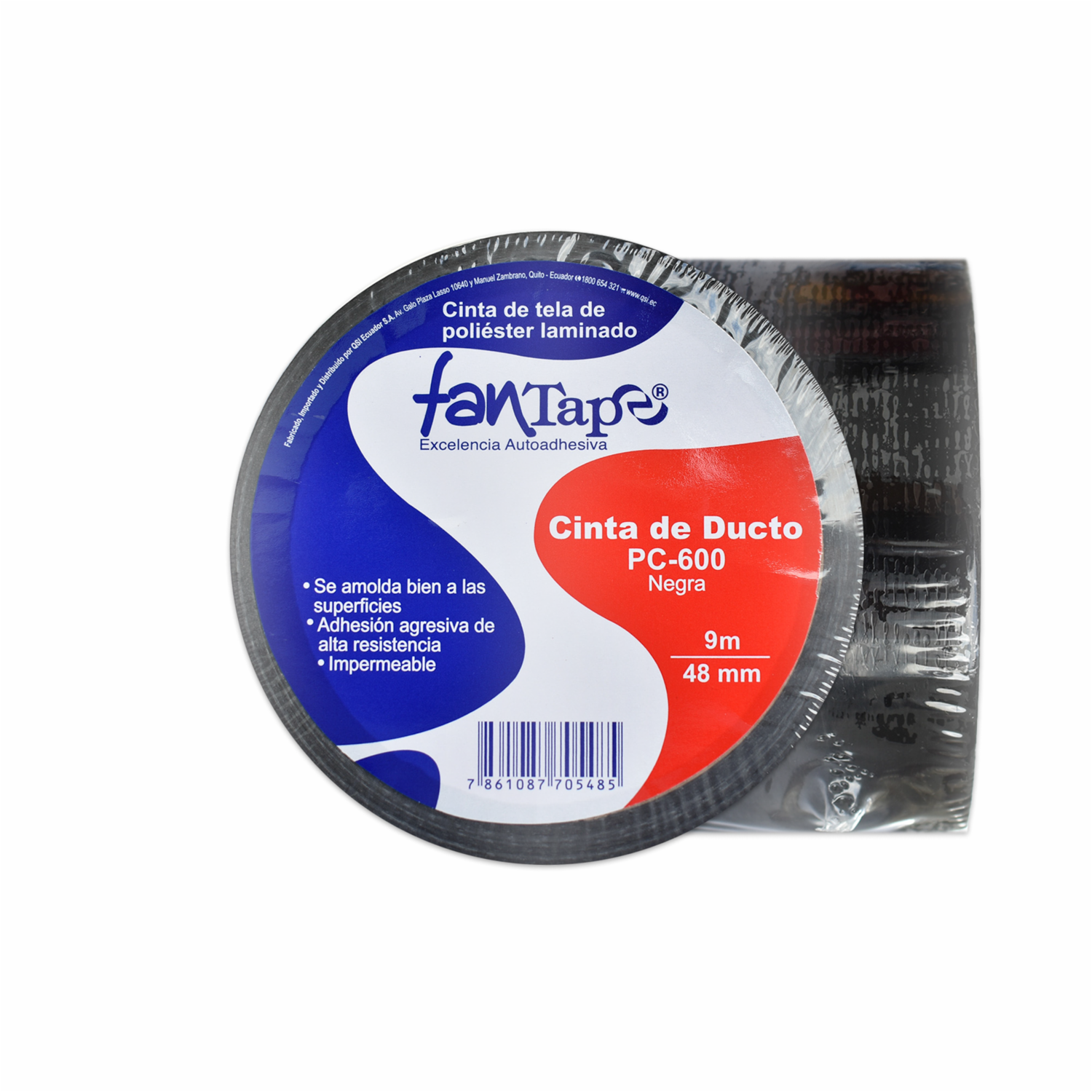 Cinta Adhesiva De Ducto 9Mx48Mm Negra FANTAPE Unidad