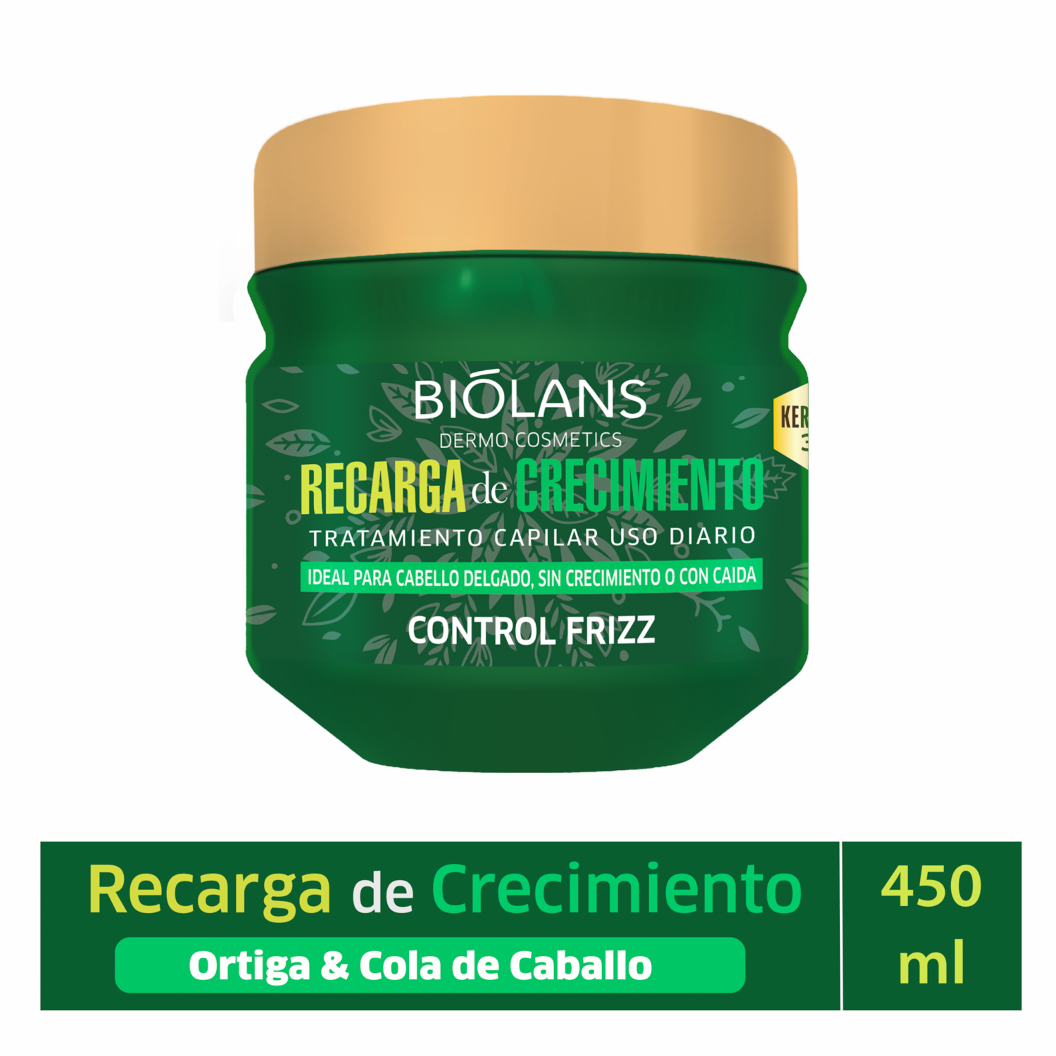 Tratamiento Capilar Recarga De Crecimiento Ortiga Y Cola De Caballo BIÓLANS 450 Ml