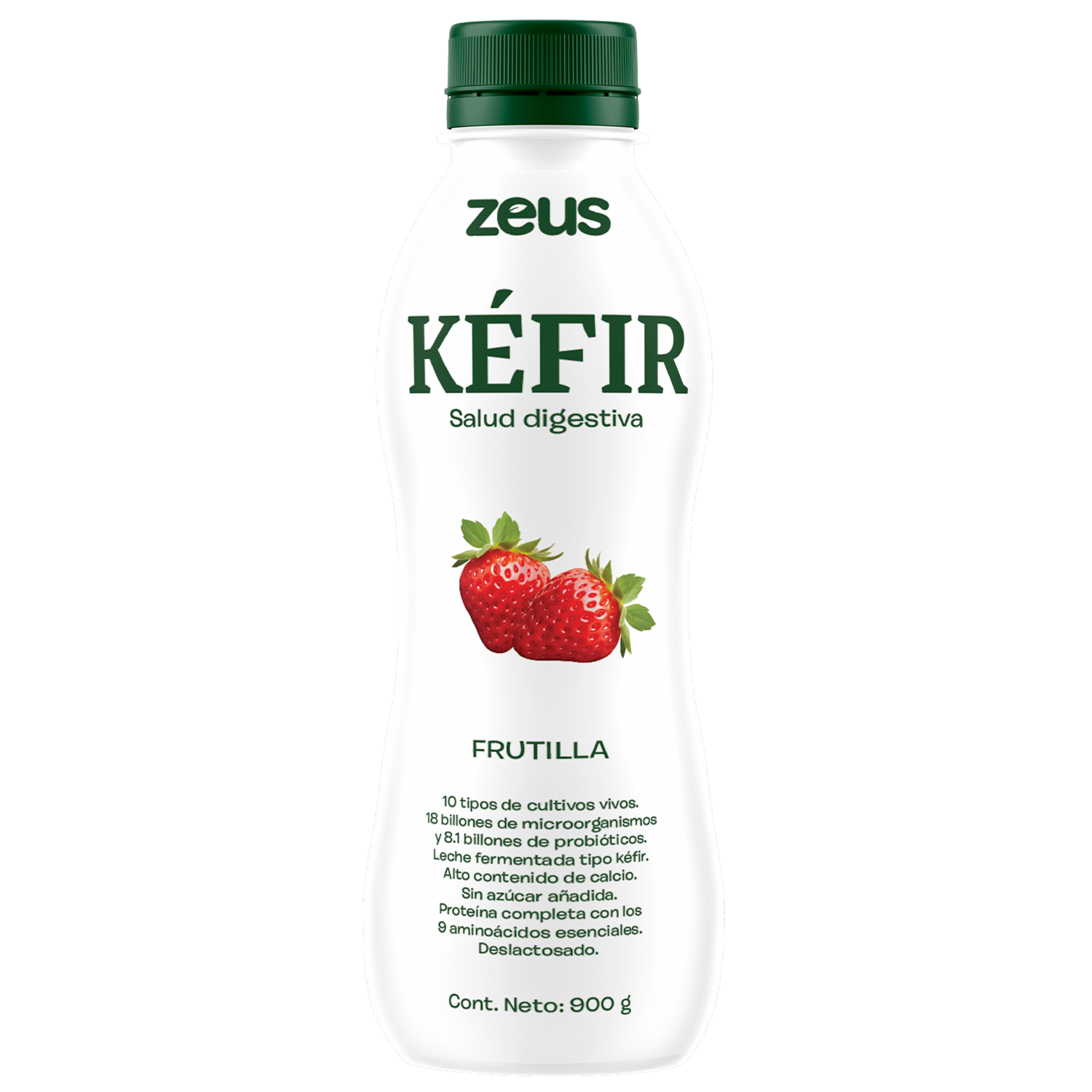 Kéfir Frutilla Botella ZEUS 900 G