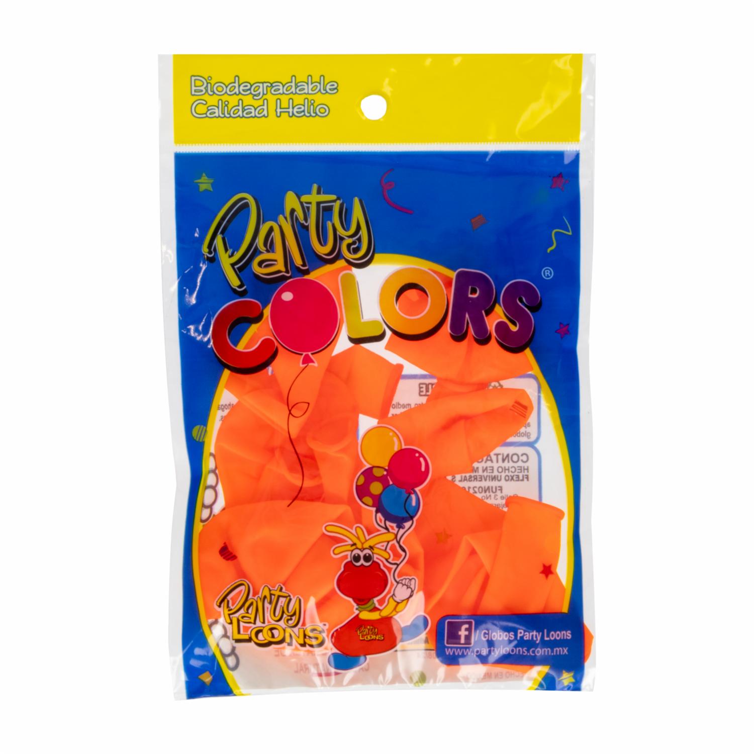 Globo Neón Naranja PARTY COLORS N°9