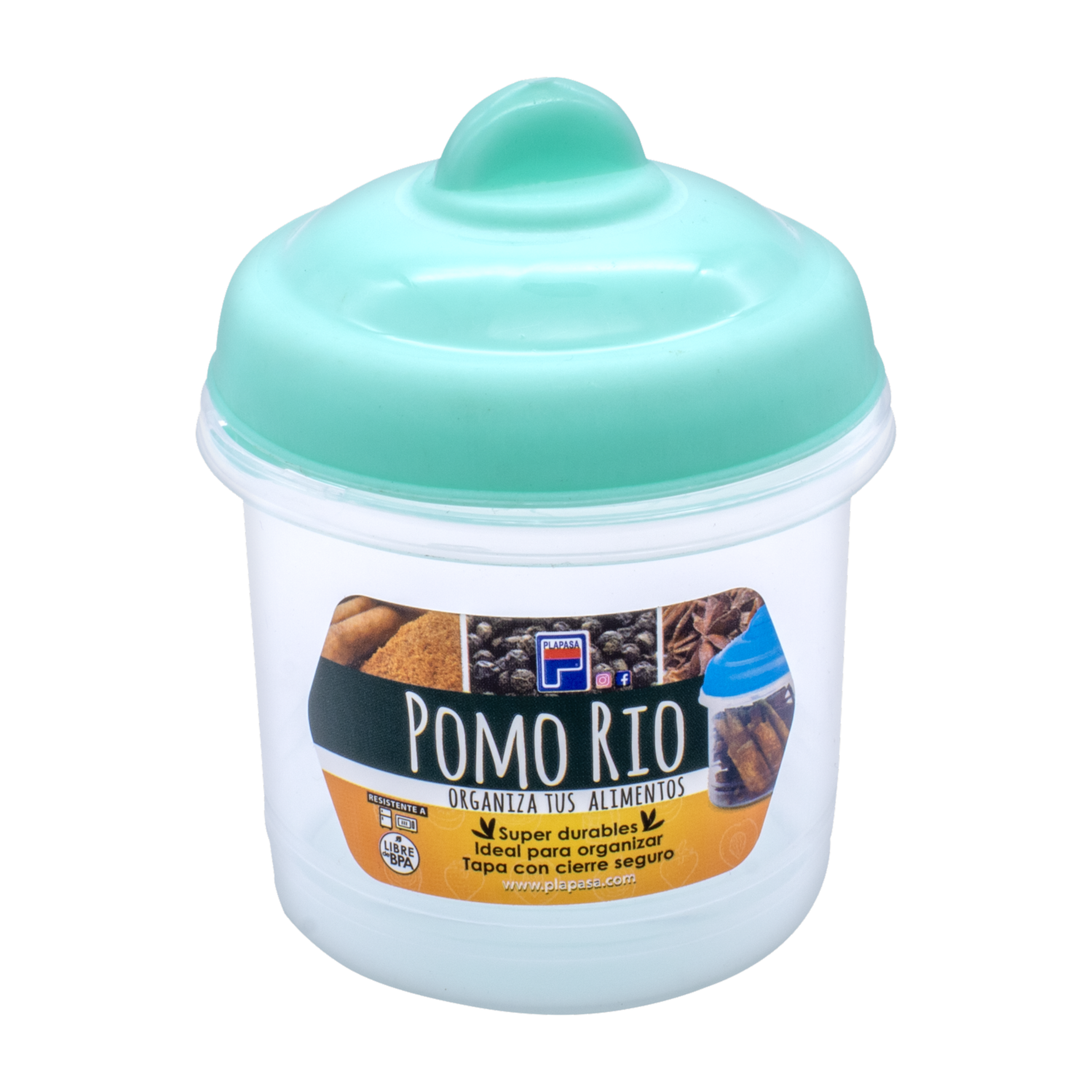 Pomo Rio Con Tapa Verde Menta Velvet PLAPASA N1
