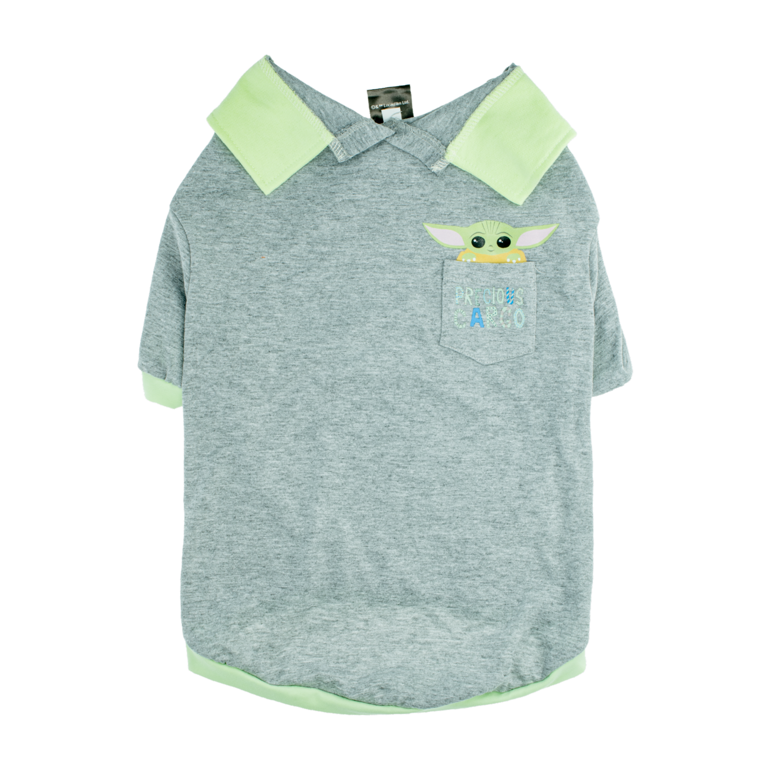 Camiseta Para Mascota Tipo Polo Diseño Star Wars Baby Yoda Gris DISNEY Talla Pequeño
