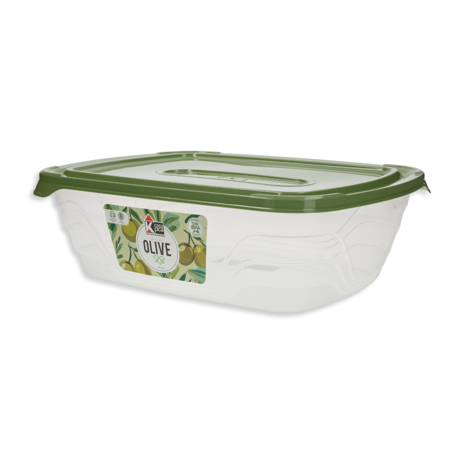 Repostero Rectangular Línea Olive Color Verde CASA PICA 5,5 Litros