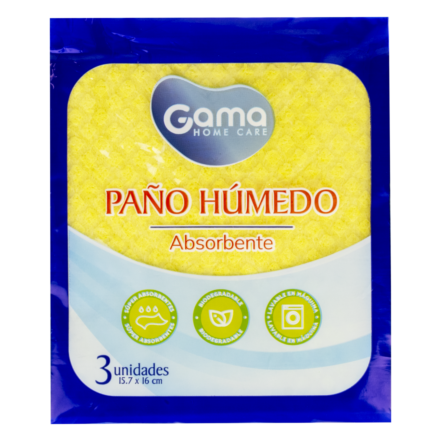 Paño Húmedo Absorbente X 3 Uds GAMA 15,7 X 16 Cm
