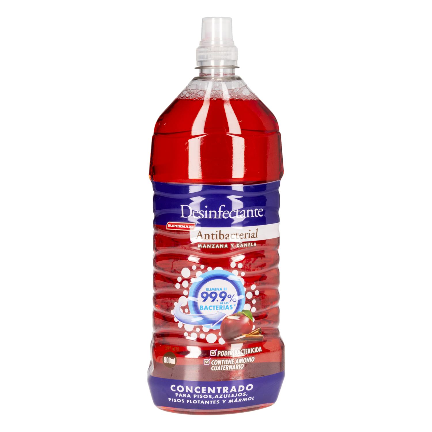 Desinfectante Antibacterial Fragancia  Manzana Canela SUPERMAXI 900 Ml