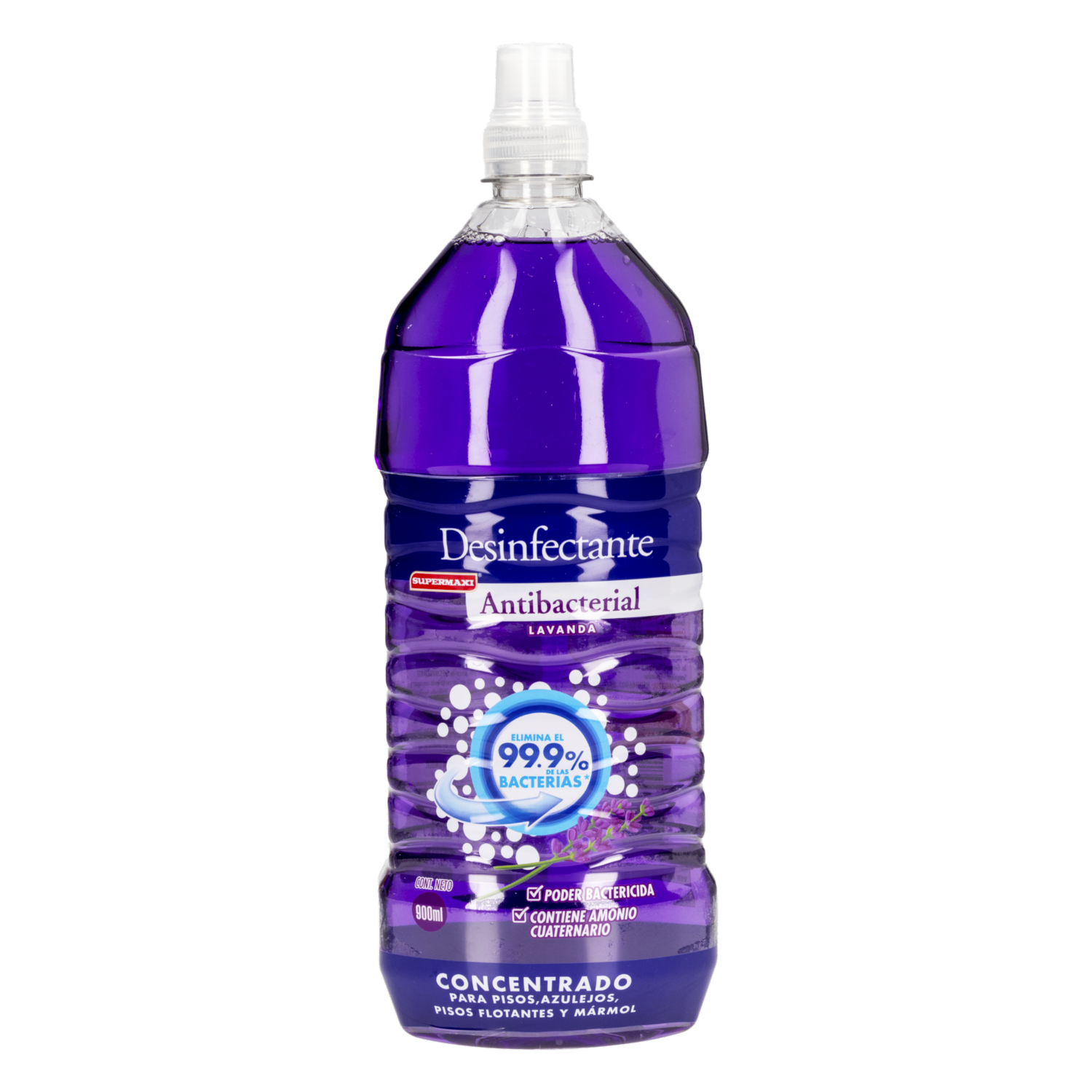 Desinfectante Antibacterial Fragancia  Lavanda SUPERMAXI 900 Ml