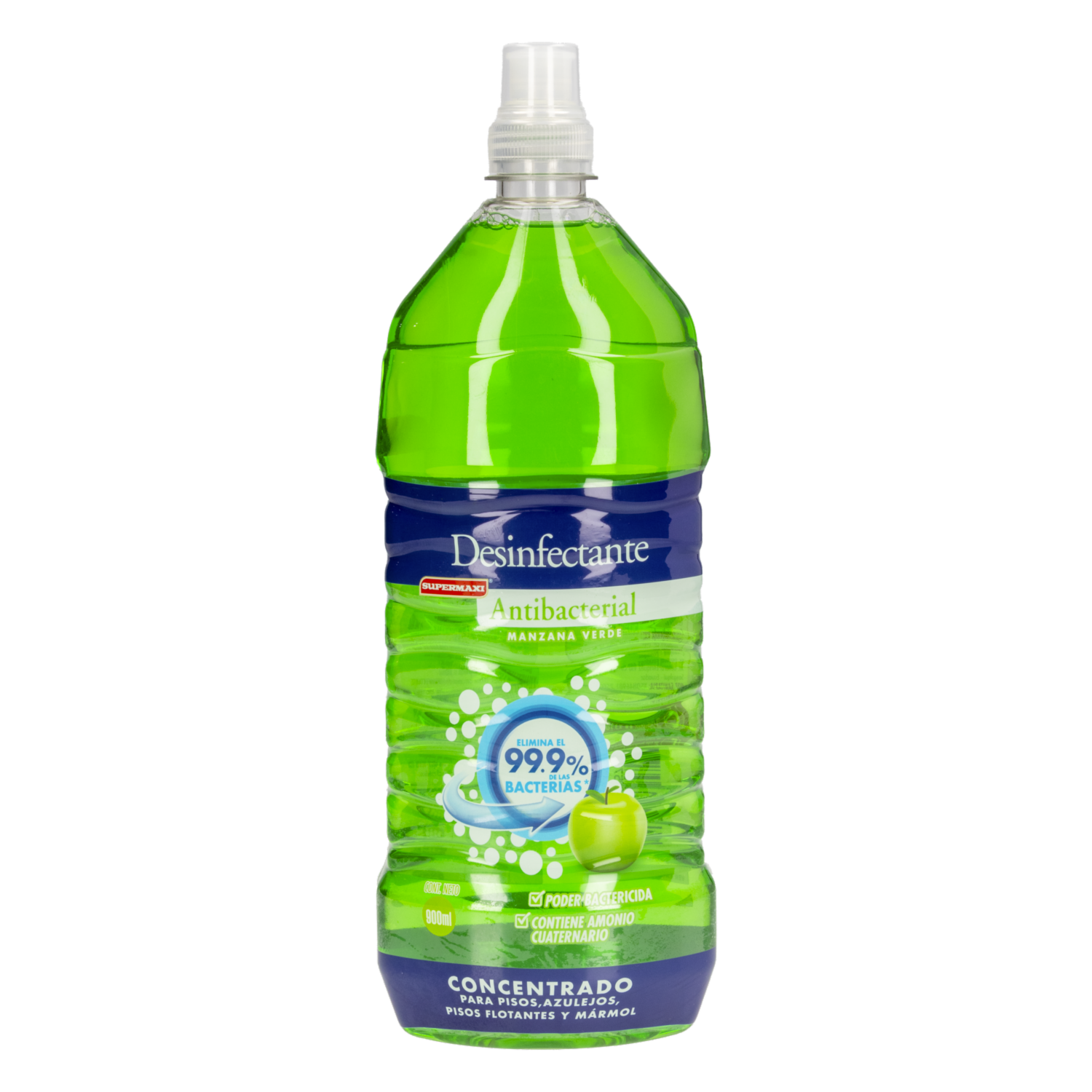 Desinfectante Antibacterial Fragancia Manzana Verde SUPERMAXI 900 Ml