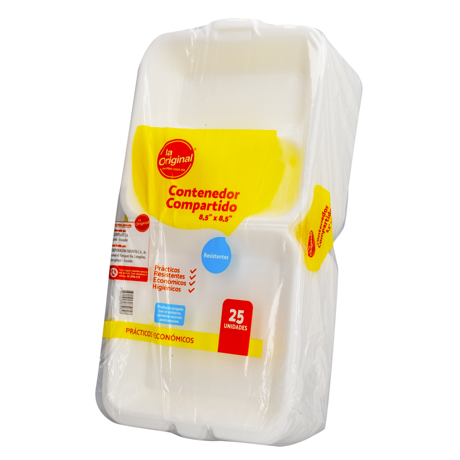 Contenedor Desechable Con Compartimientos LA ORIGINAL 25 Uds