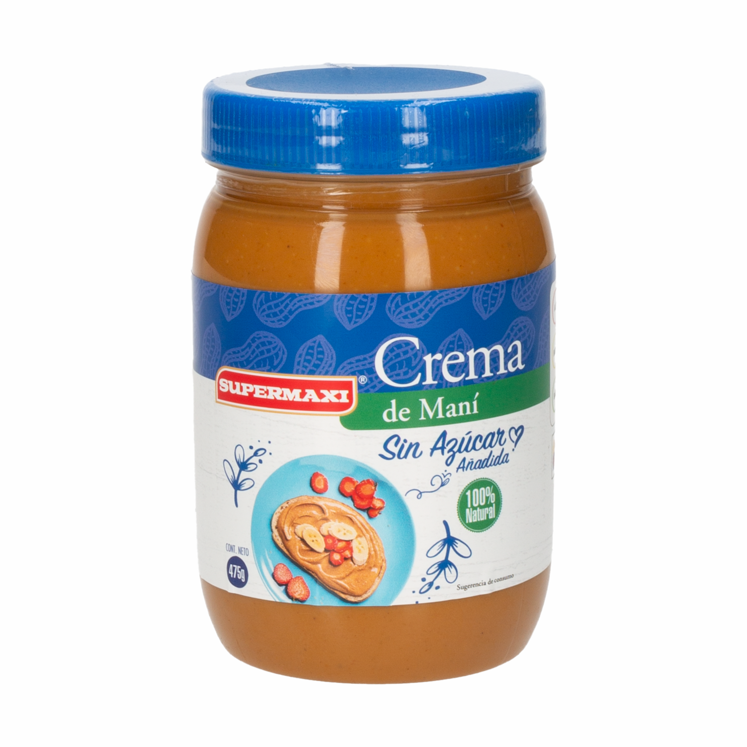 Mantequilla De Maní Cremosa Sin Azúcar SUPERMAXI 475 G