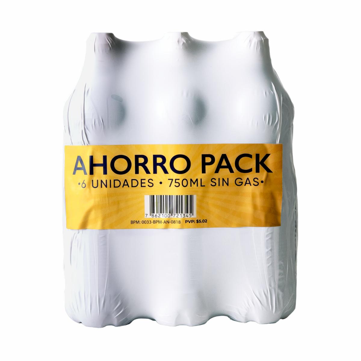 Agua Sin Gas Mineral Natural Artesiana SPLENDOR Six Pack X 750 ml