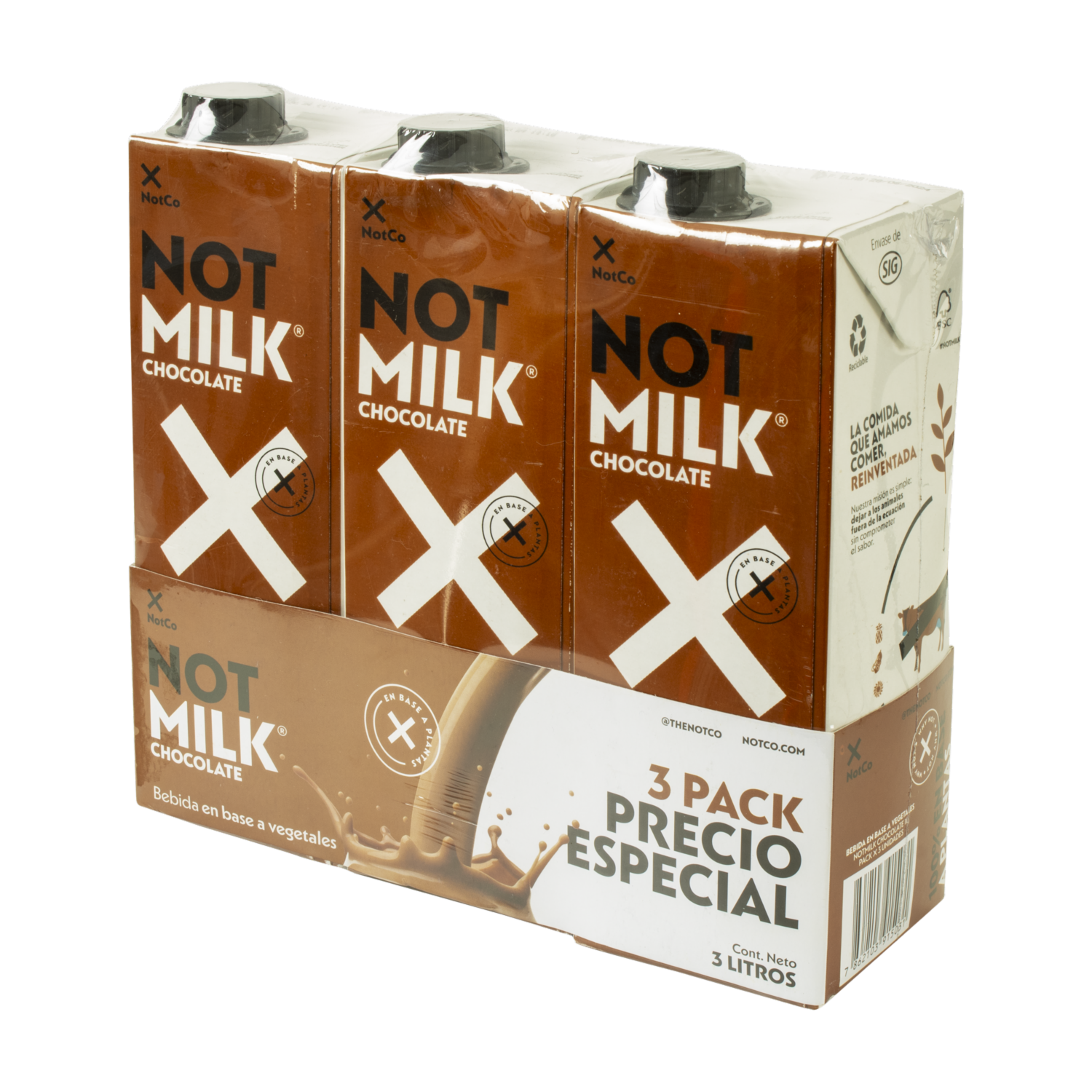 Bebida Vegetal Sabor A Chocolate NOT MILK 3X1000Ml