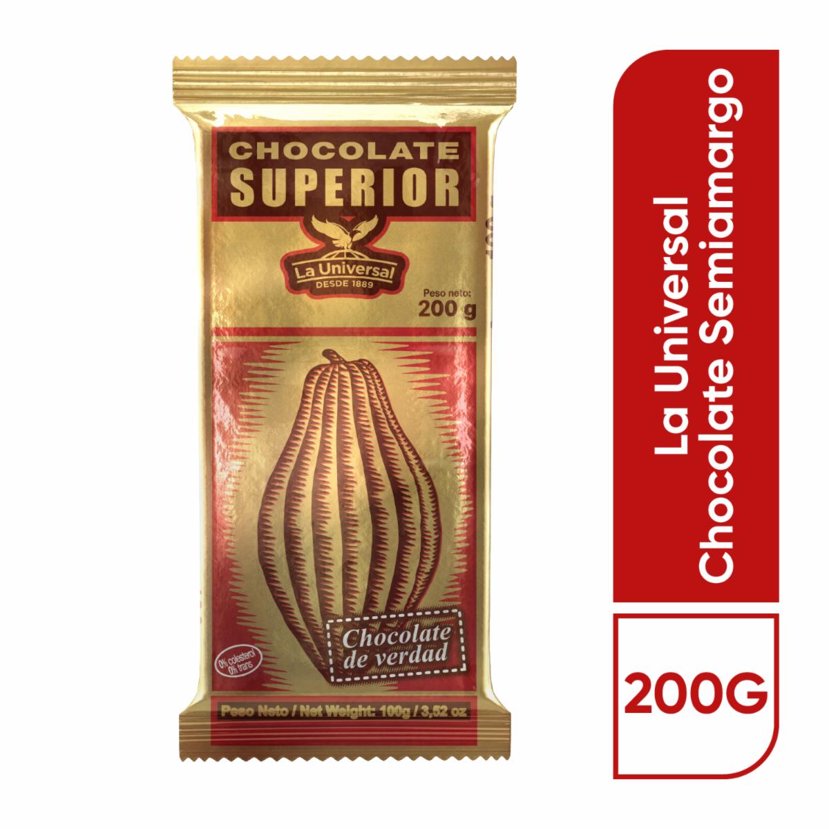 Chocolate Semiamargo SUPERIOR 200 G