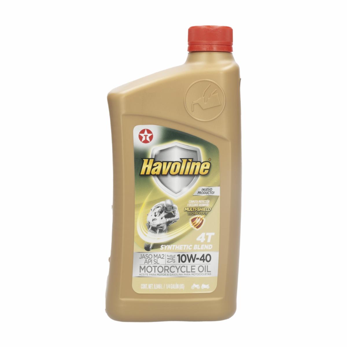 Aceite Para Motocicleta Semisintético 10W 40 HAVOLINE 0.946 Litros 1 Quarto