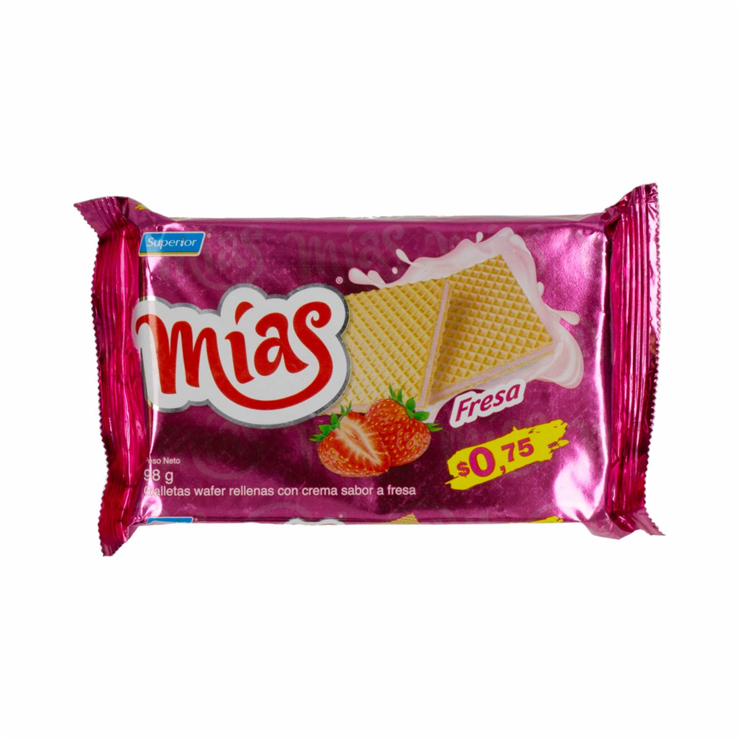 Galletas Wafer De Fresa MÍAS 98 G