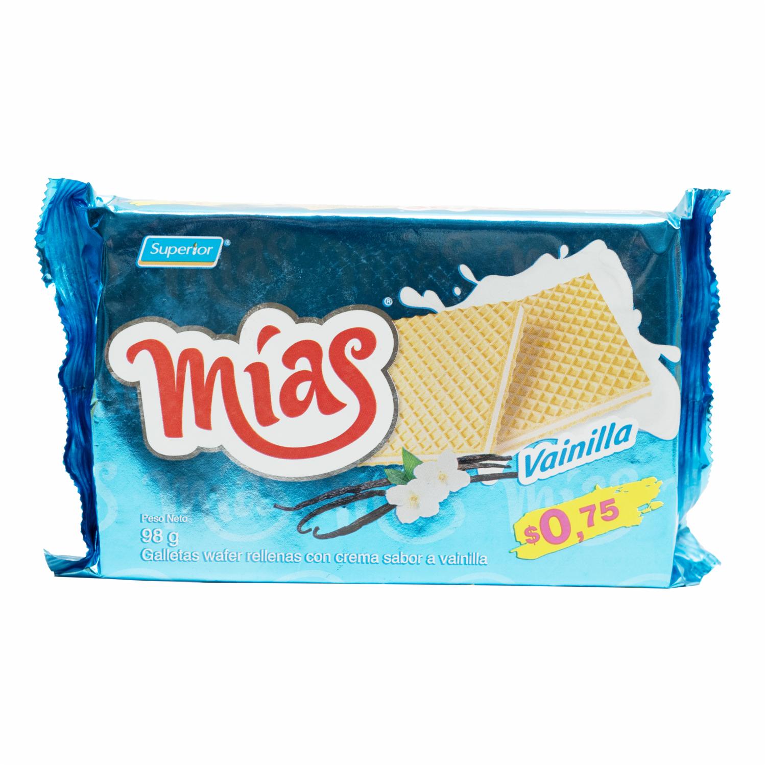 Galletas Wafer De Vainilla MÍAS 98 G