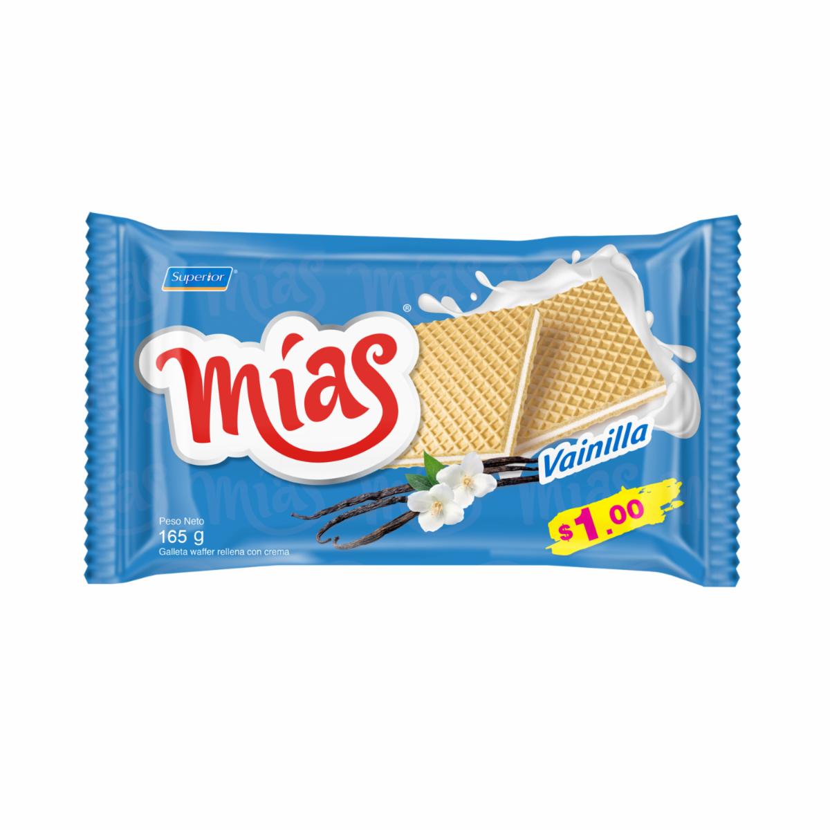 Galleta Wafer Sabor A Vainilla MÍAS 165 G