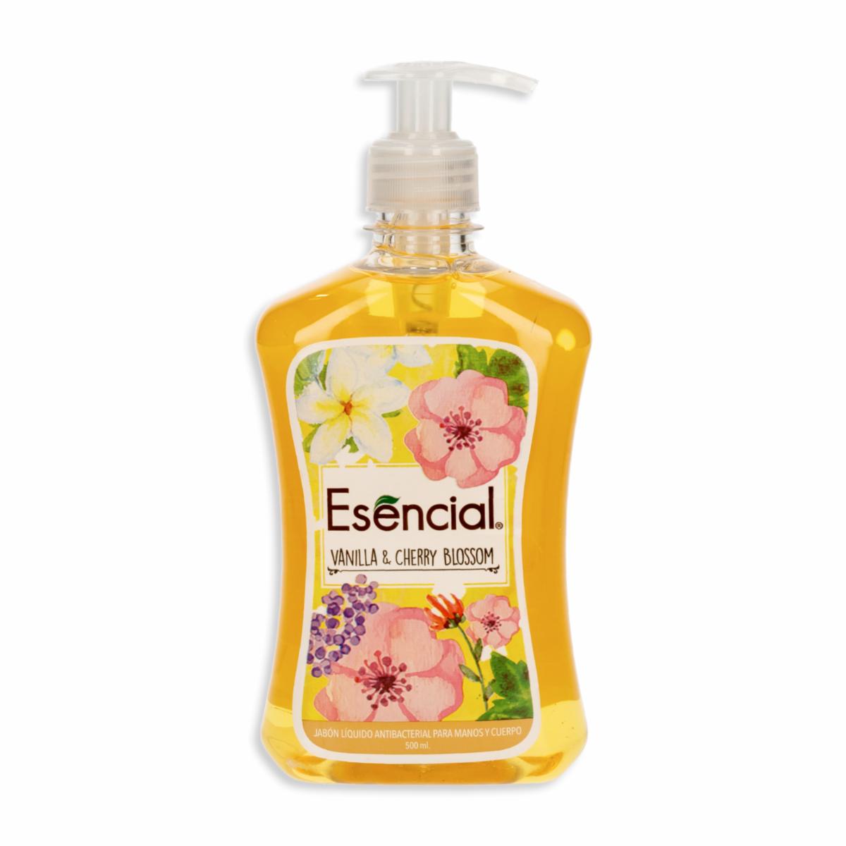 Jabón Líquido De Manos Y Cuerpo Fragancia Vainilla ESENCIAL 500 Ml