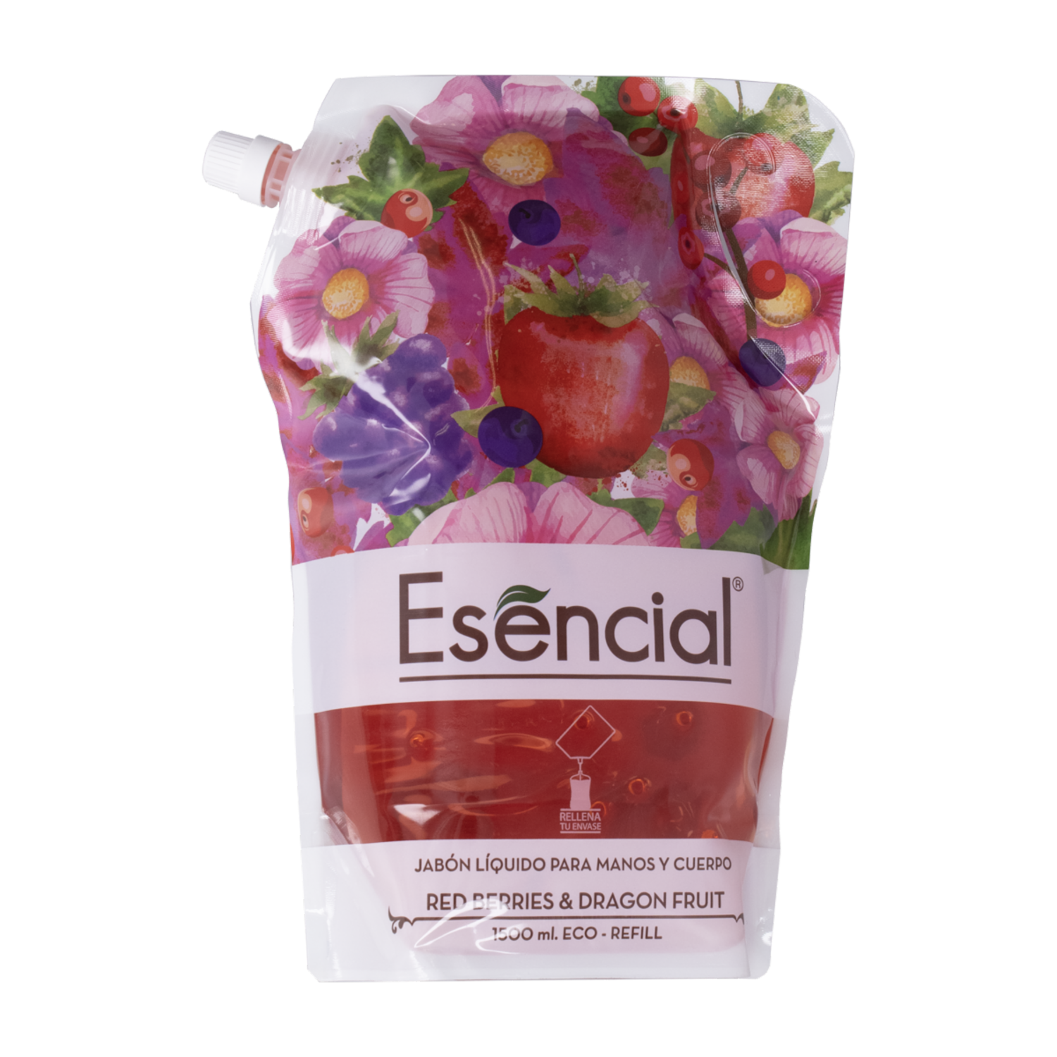 Jabón Líquido Red Berris Y Dragon Fruit ESENCIAL 1500 Ml