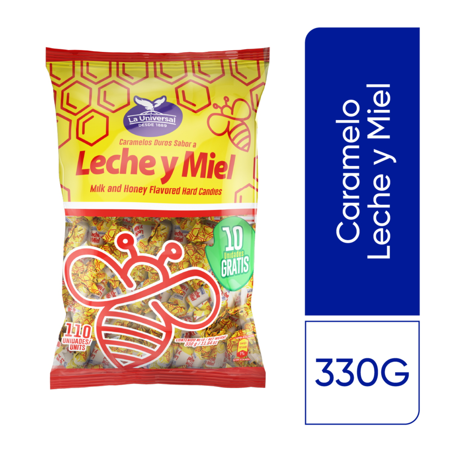 Caramelos De Leche Y Miel LA UNIVERSAL 330 G