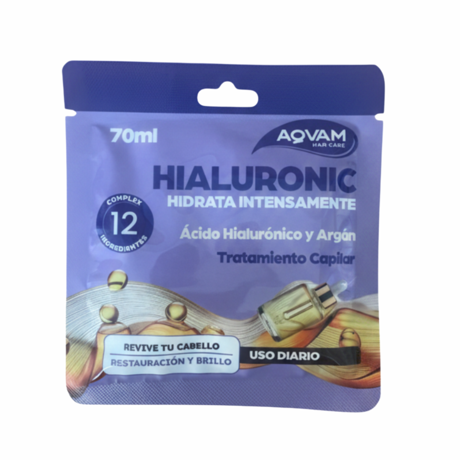 Tratamiento Capilar Hidratante Hialuronic Sachet AQVAM 70 Ml