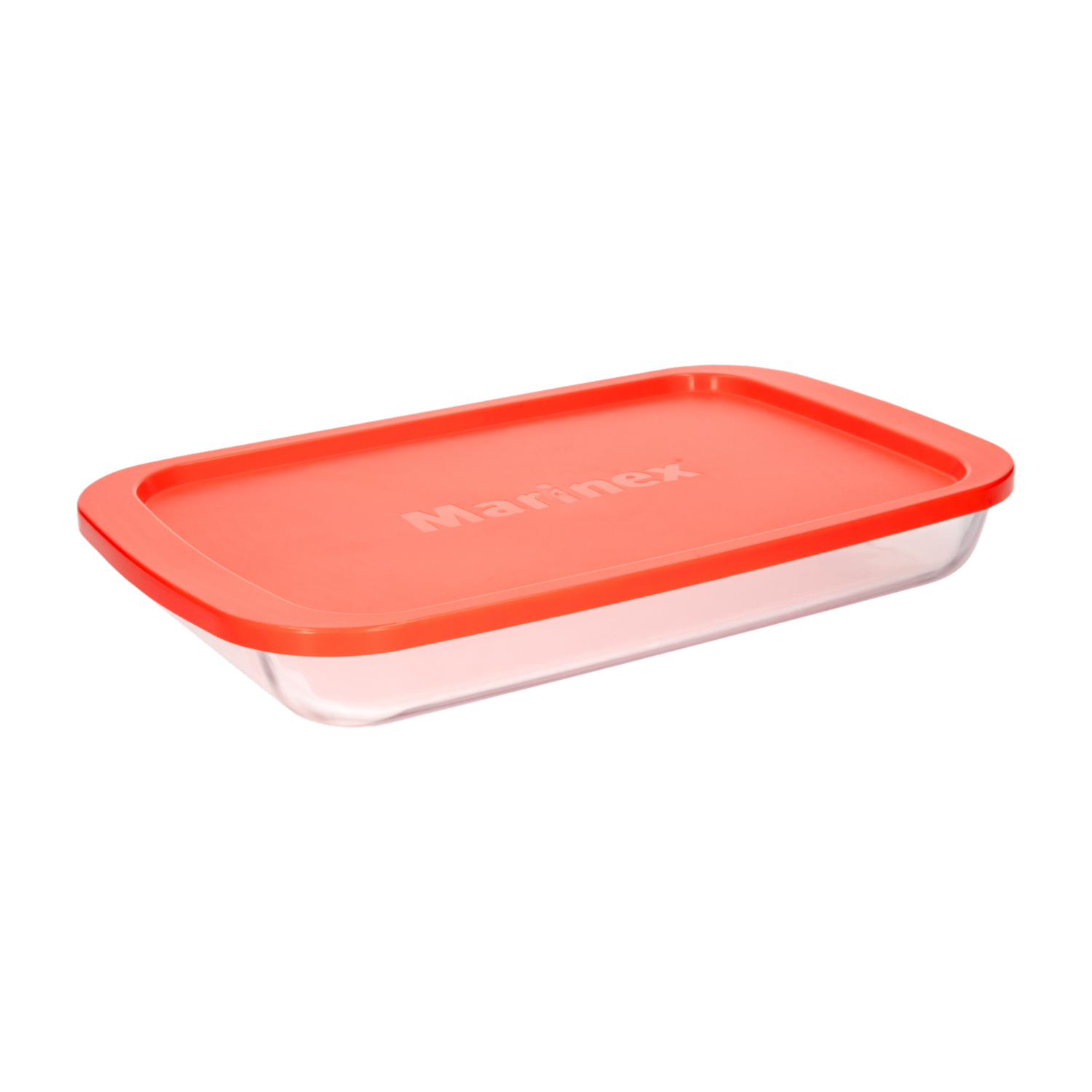 Bandeja Refractaria Rectangular Con Tapa Roja MARINEX 2.9 Litros