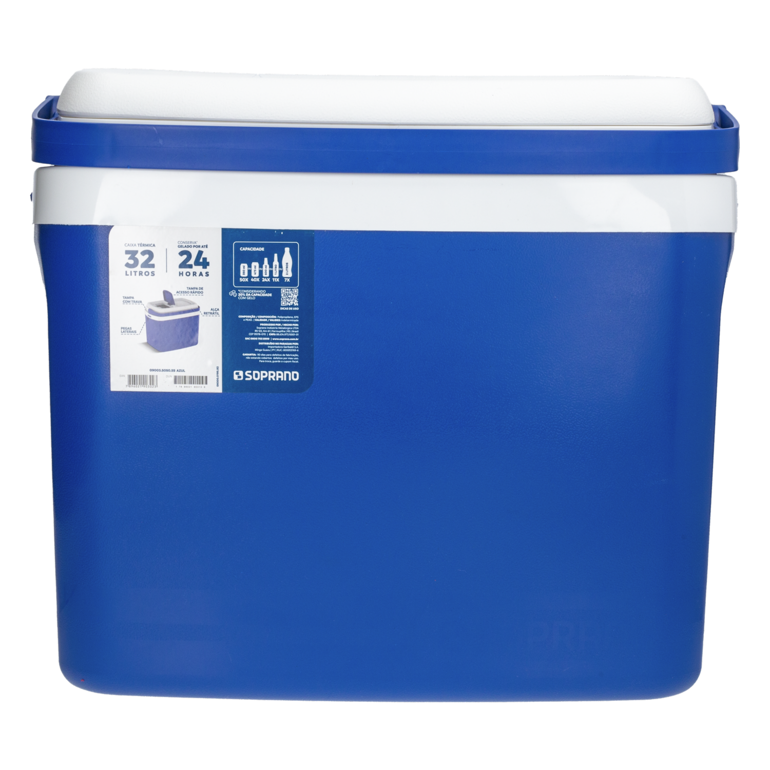 Hielera Tropical Azul SOPRANO 32 Litros