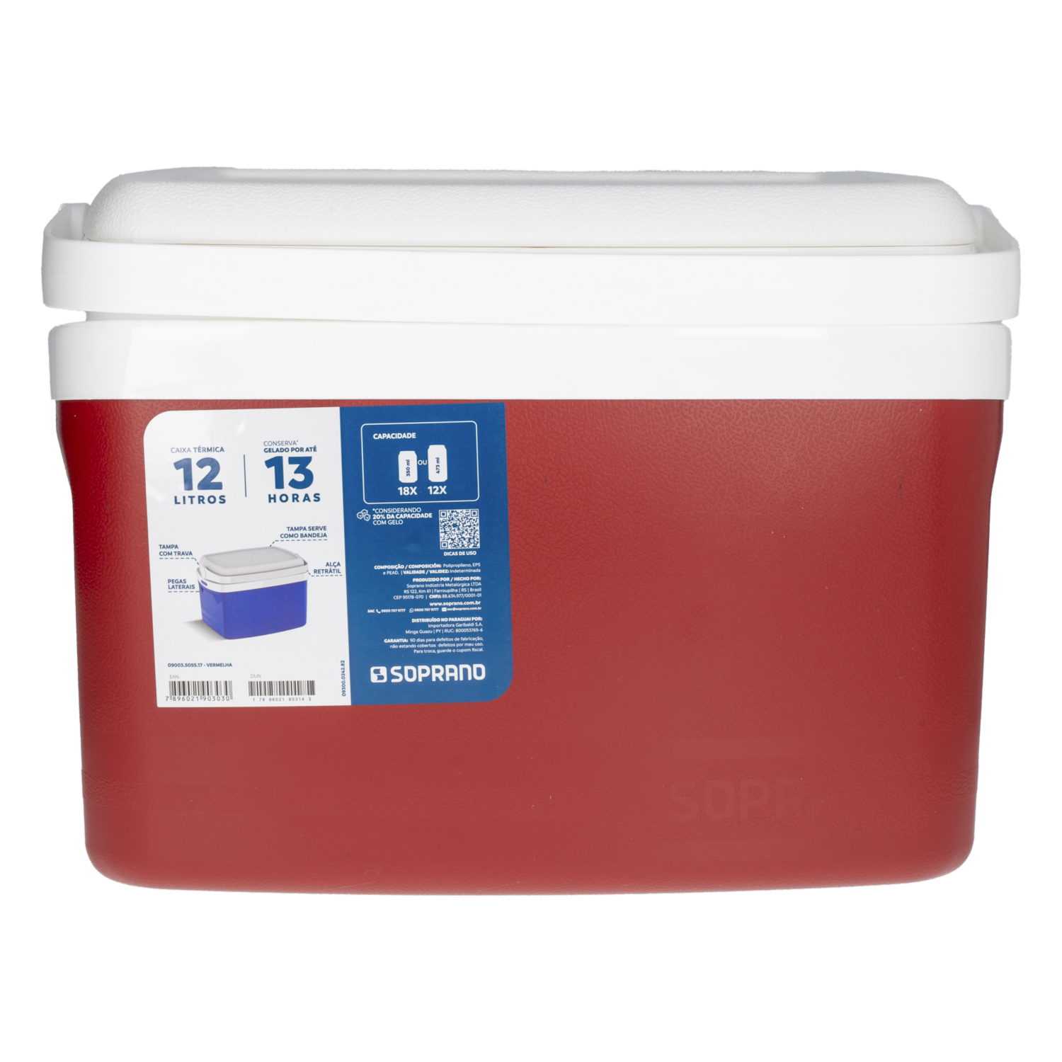 Caja Térmica Tropical Roja SOPRANO 12 Litros