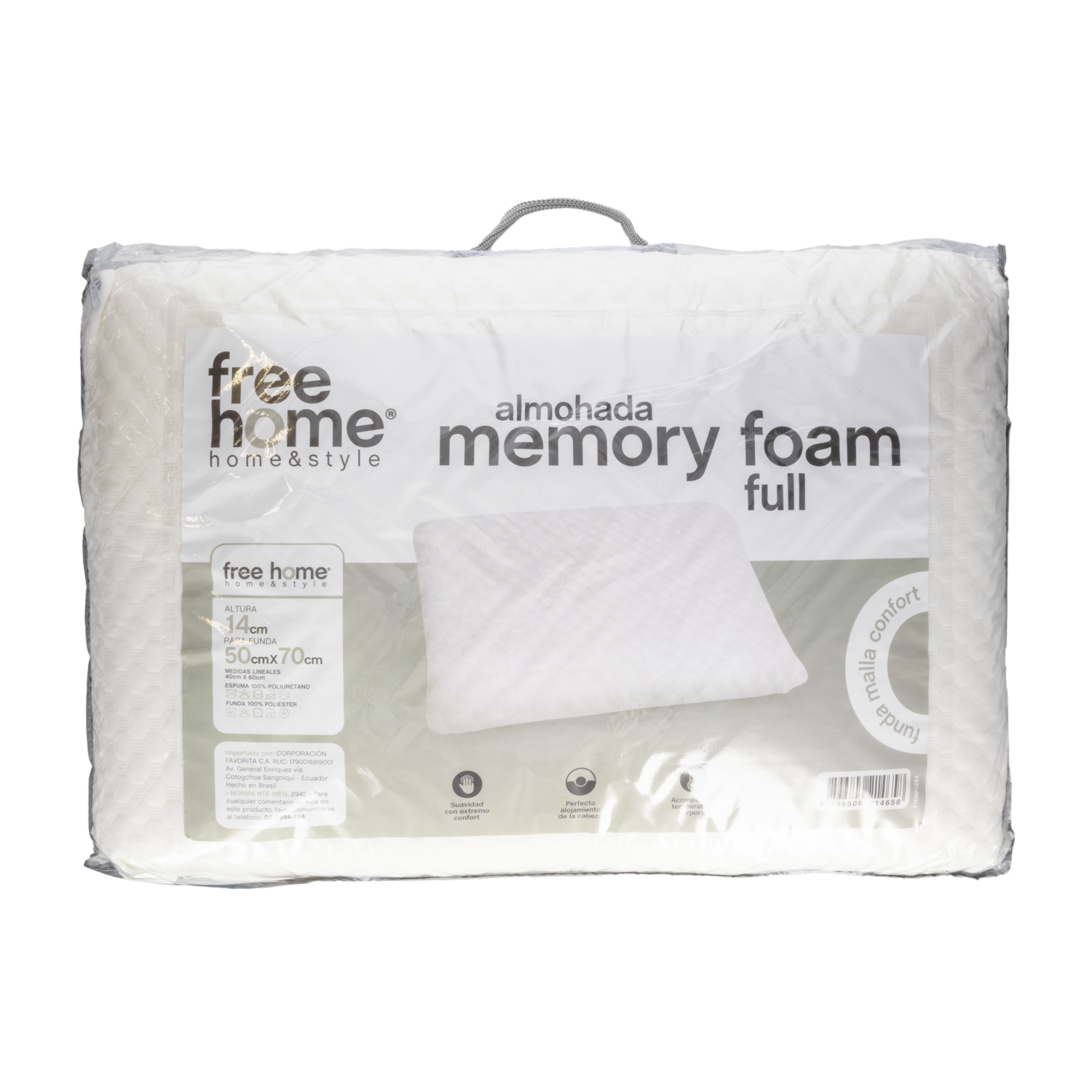 Almohada Full Memory Foam FREE HOME 70 X 50 Cm