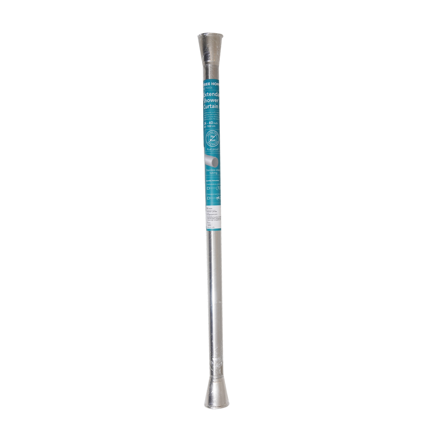 Tubo De Cortina De Baño Cromado FREE HOME 60 X 100 Cm