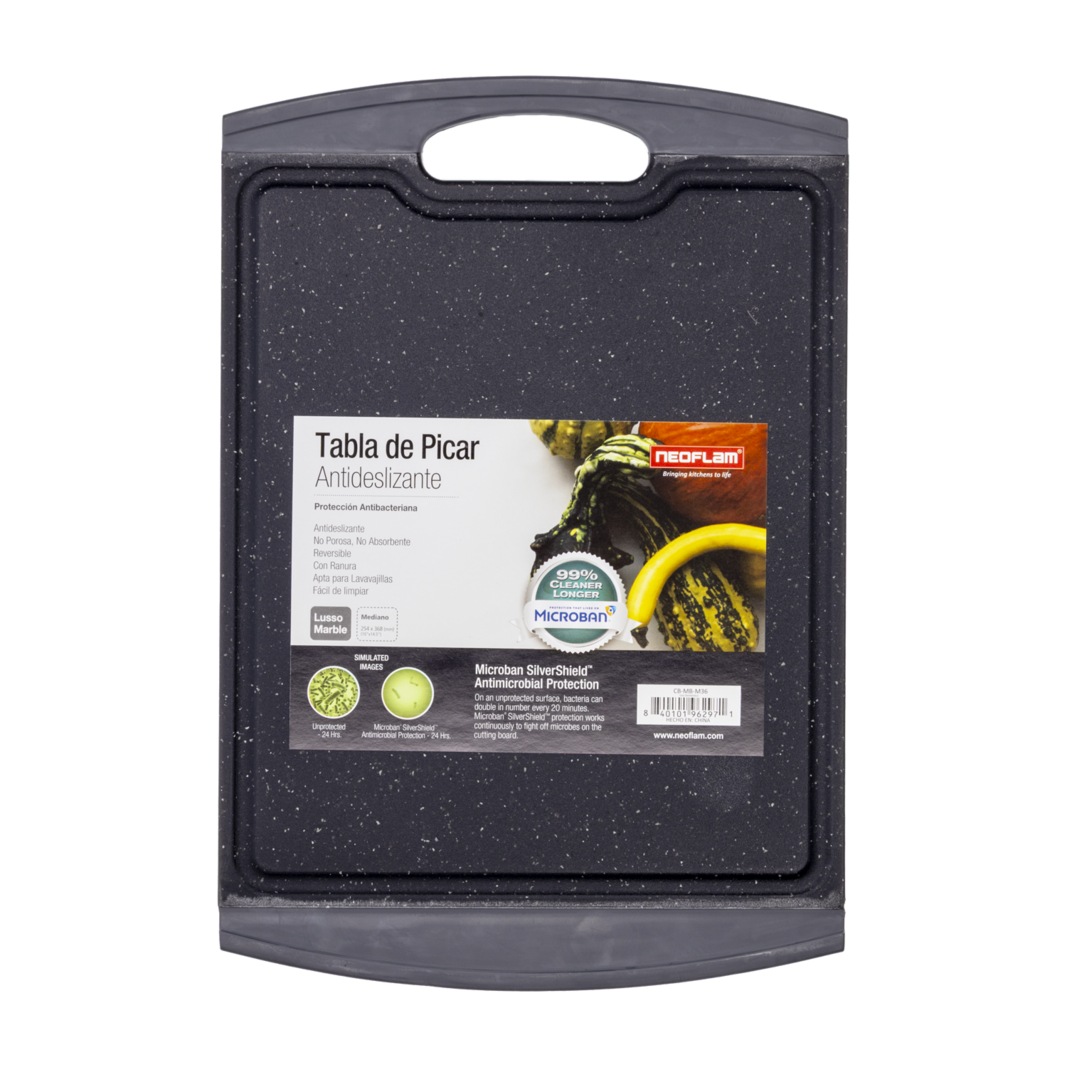 Tabla De Picar Gris Lusso NEOFLAM Mediana