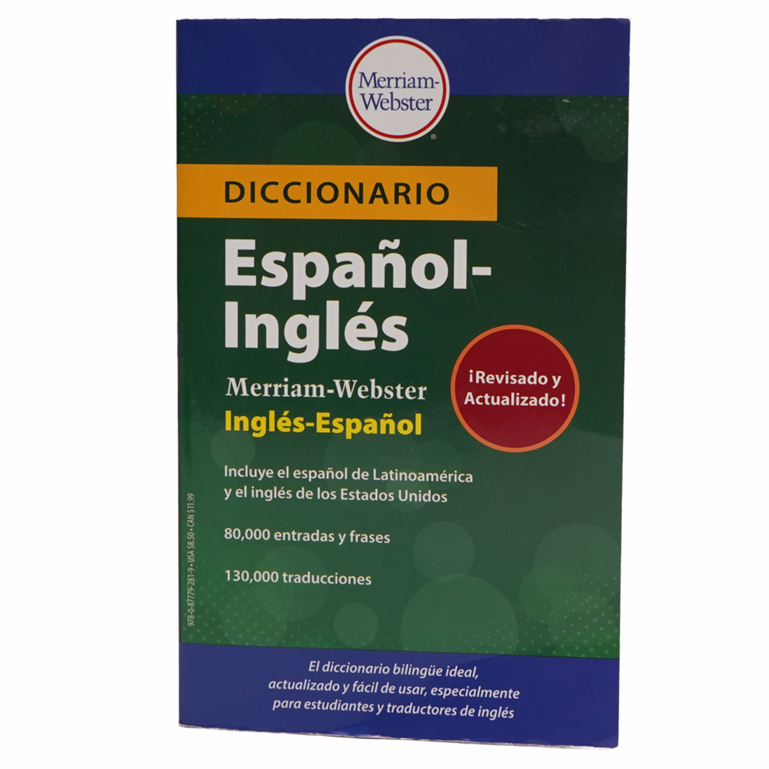 Libro Diccionario Español-Inglés MERRIAM-WEBSTER 825 Páginas