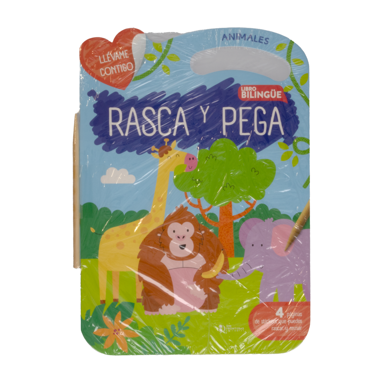 Libro Animales Rasca Y Pega Colección Llévame Contigo SIN FRONTERAS 9 Páginas