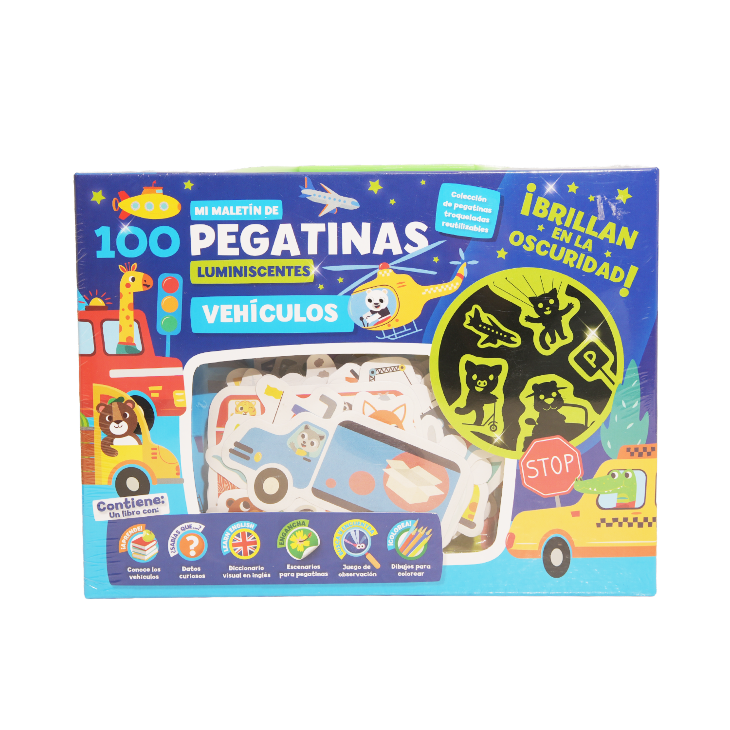 Libro Mi Maletín De Actividades 100 Pegatinas Luminiscentes IMAGILAND 16 Páginas