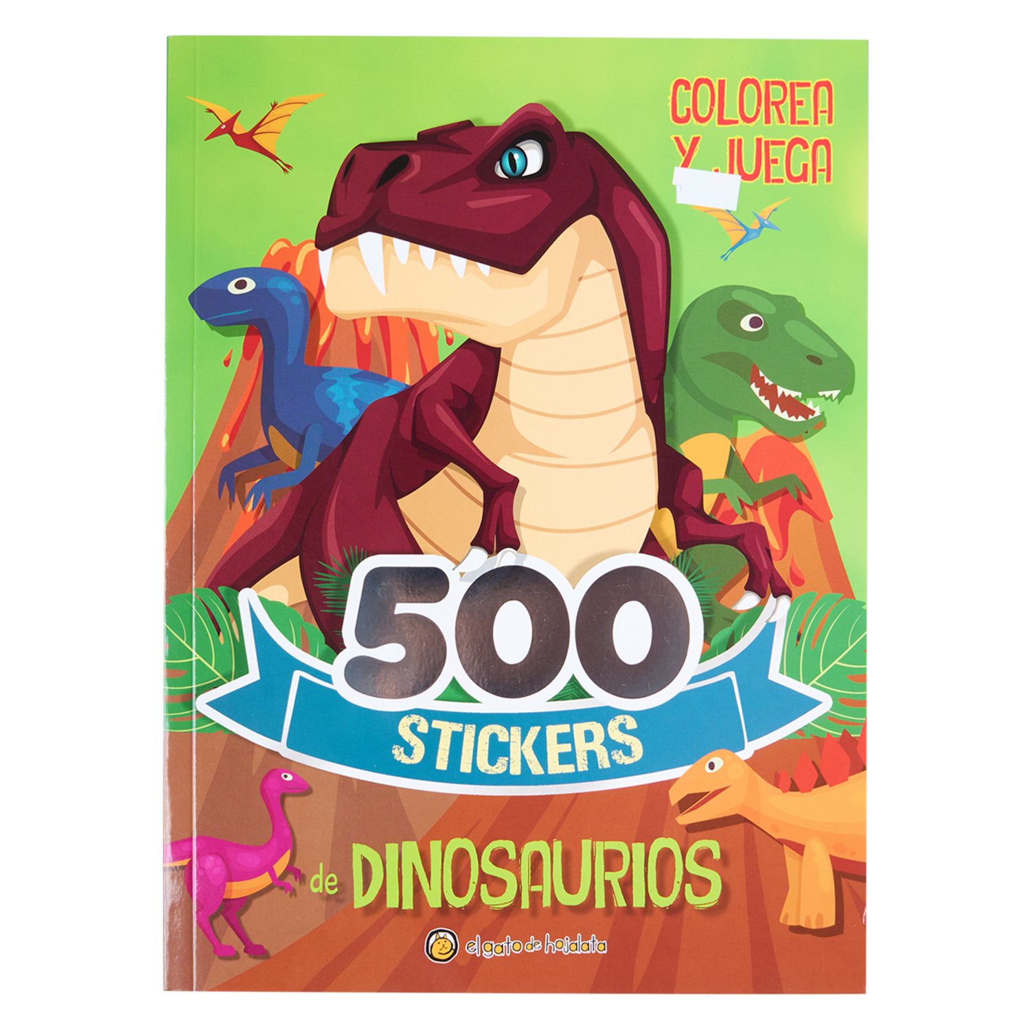 Libro 500 Stickers De Dinosaurios EL GATO DE HOJALATA 34 Páginas