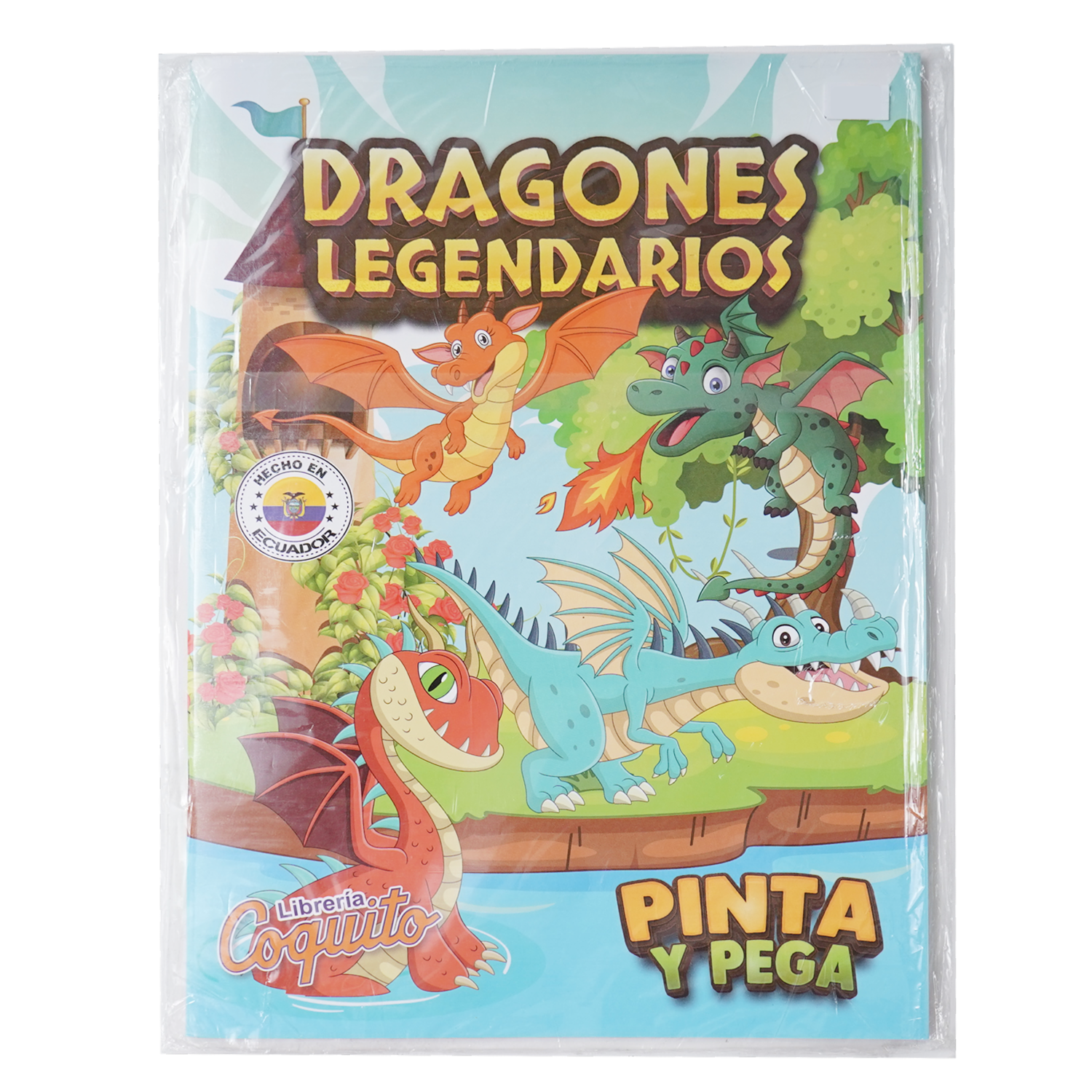 Libro Pinta Y Pega Dragones Legendarios COQUITO 25 Páginas